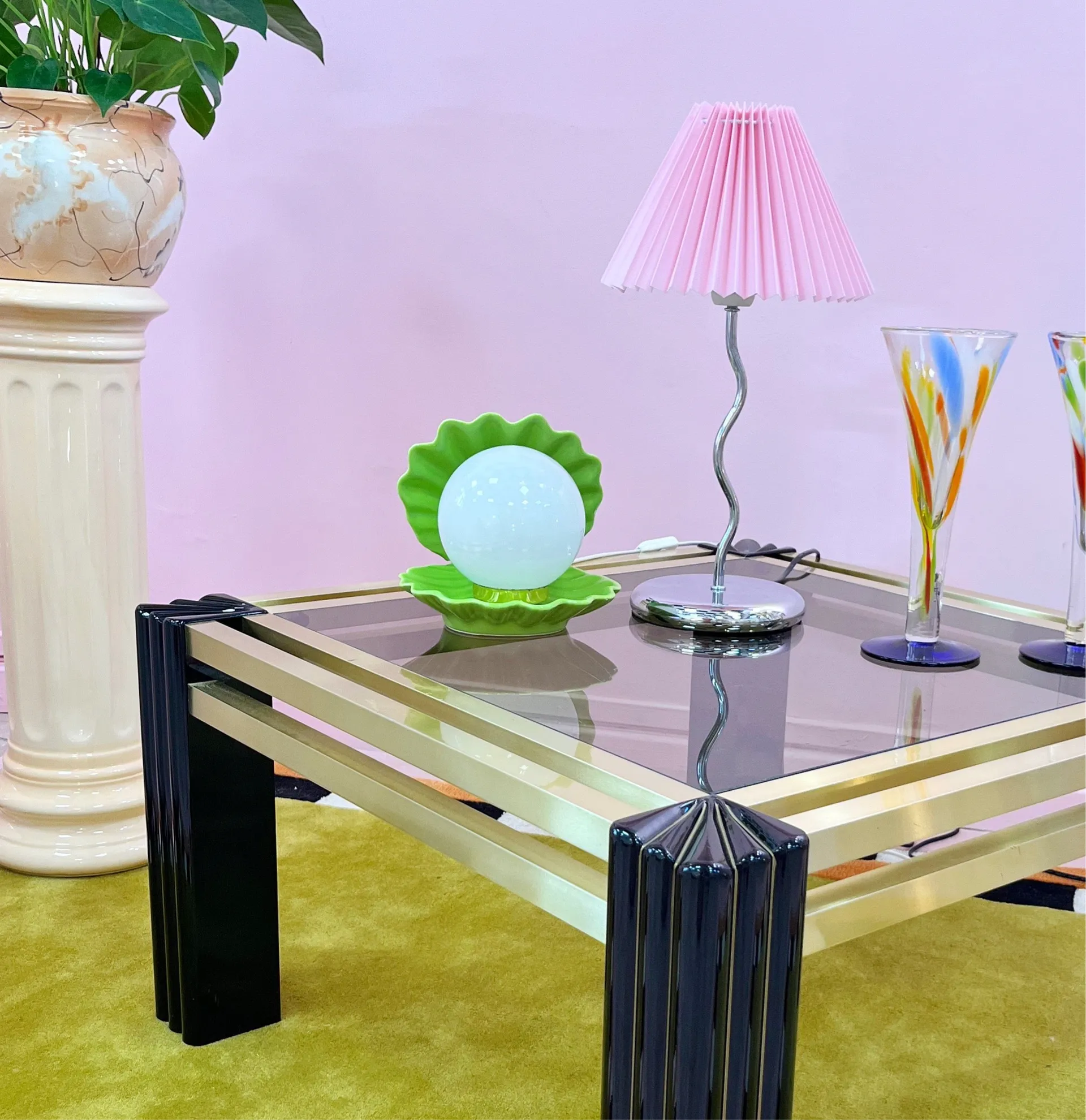 Lampe Coquillage Verte – Années 80 - Club Barbara