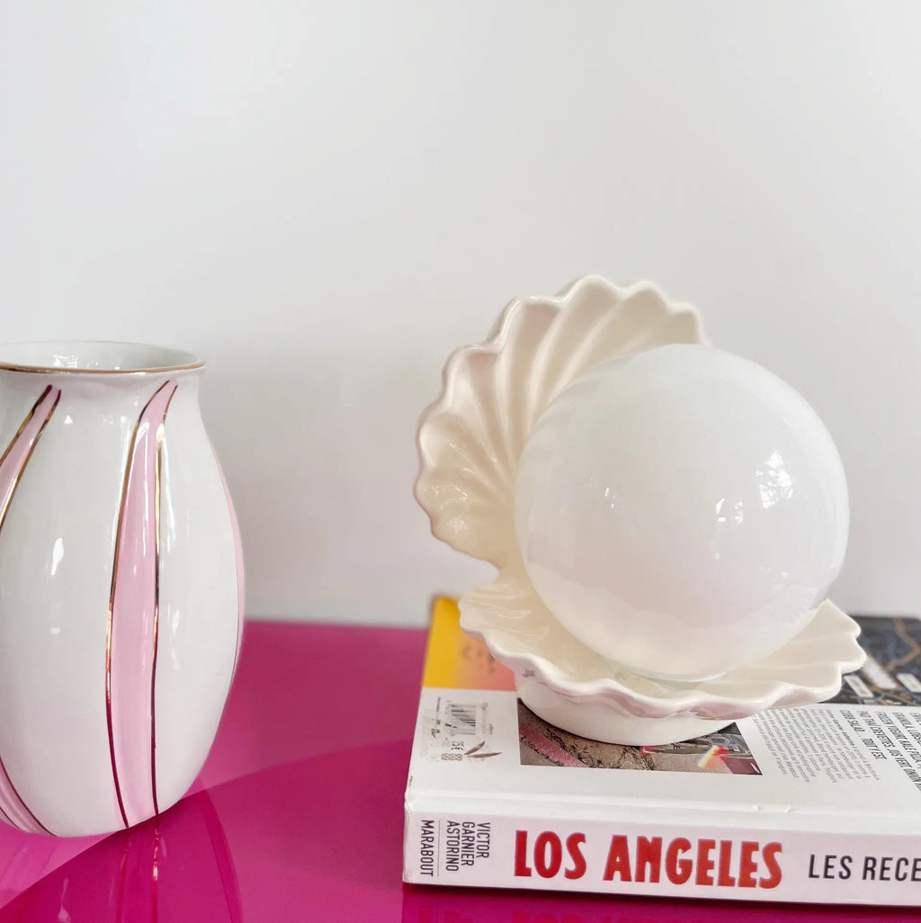 Lampe coquillage vintage blanche - Club Barbara