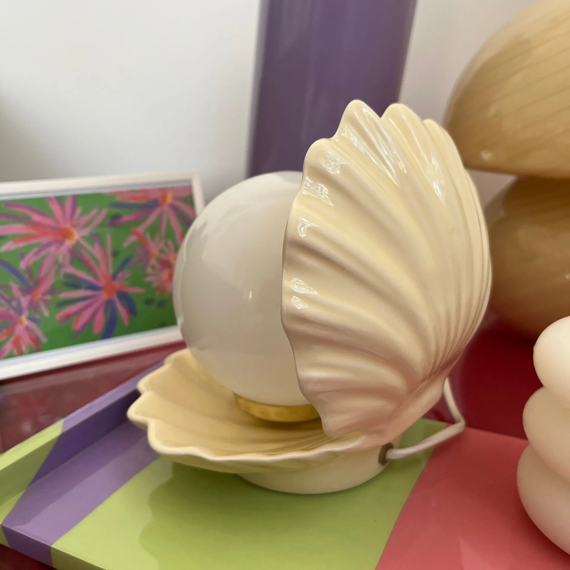Lampe coquillage vintage pastel - Club Barbara