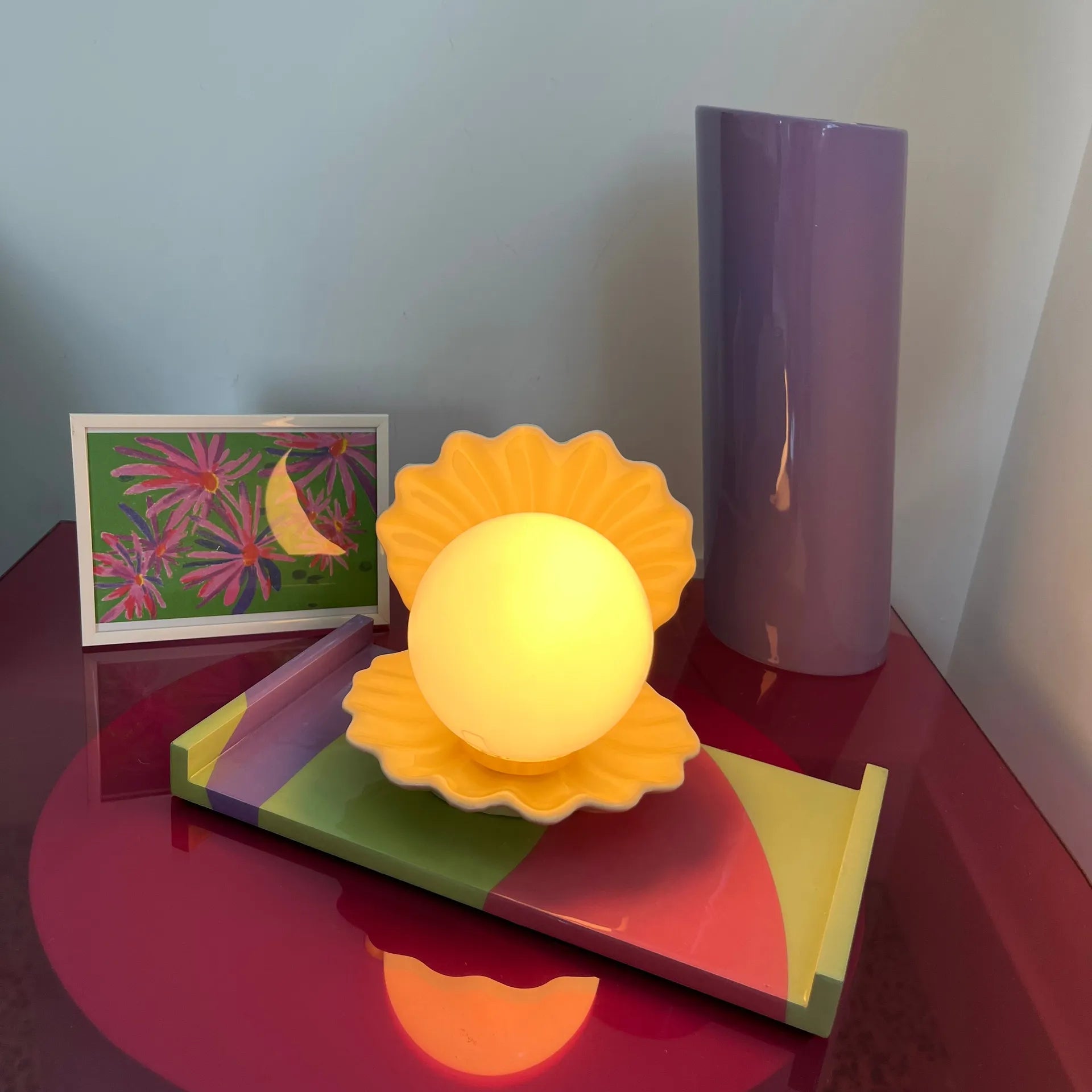 Lampe coquillage vintage pastel - Club Barbara