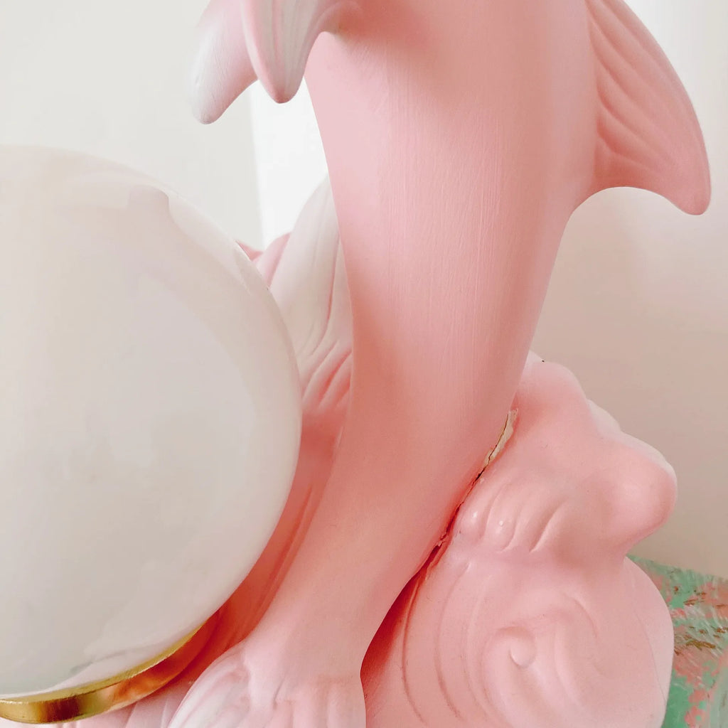 Lampe dauphin rose pastel 80’s - Club Barbara