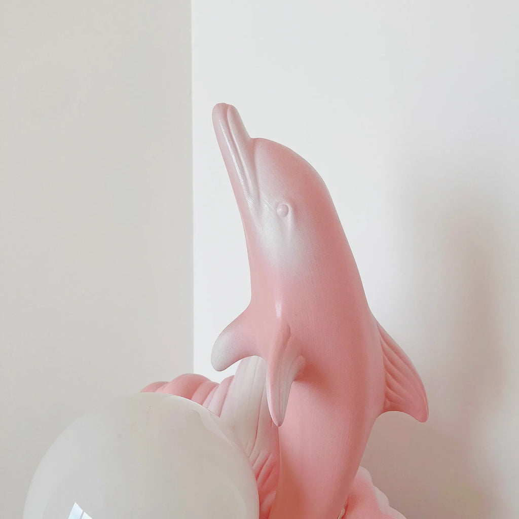 Lampe dauphin rose pastel 80’s - Club Barbara