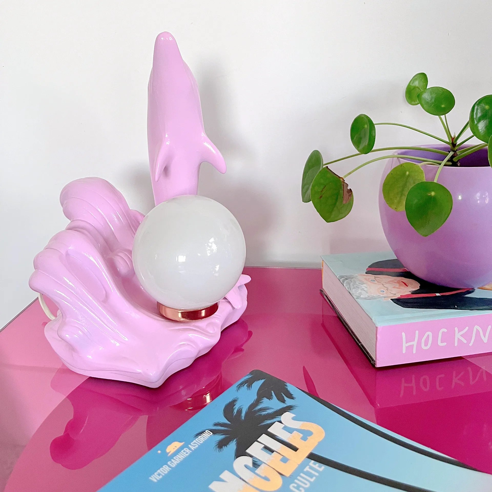Lampe dauphin vintage rose pastel - Club Barbara