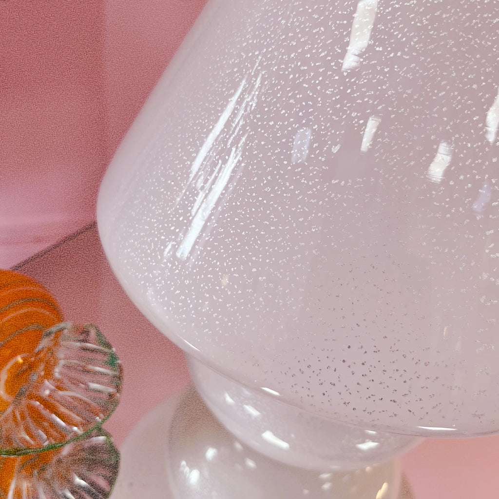 Lampe de table Murano blanche vintage, Club Barbara
