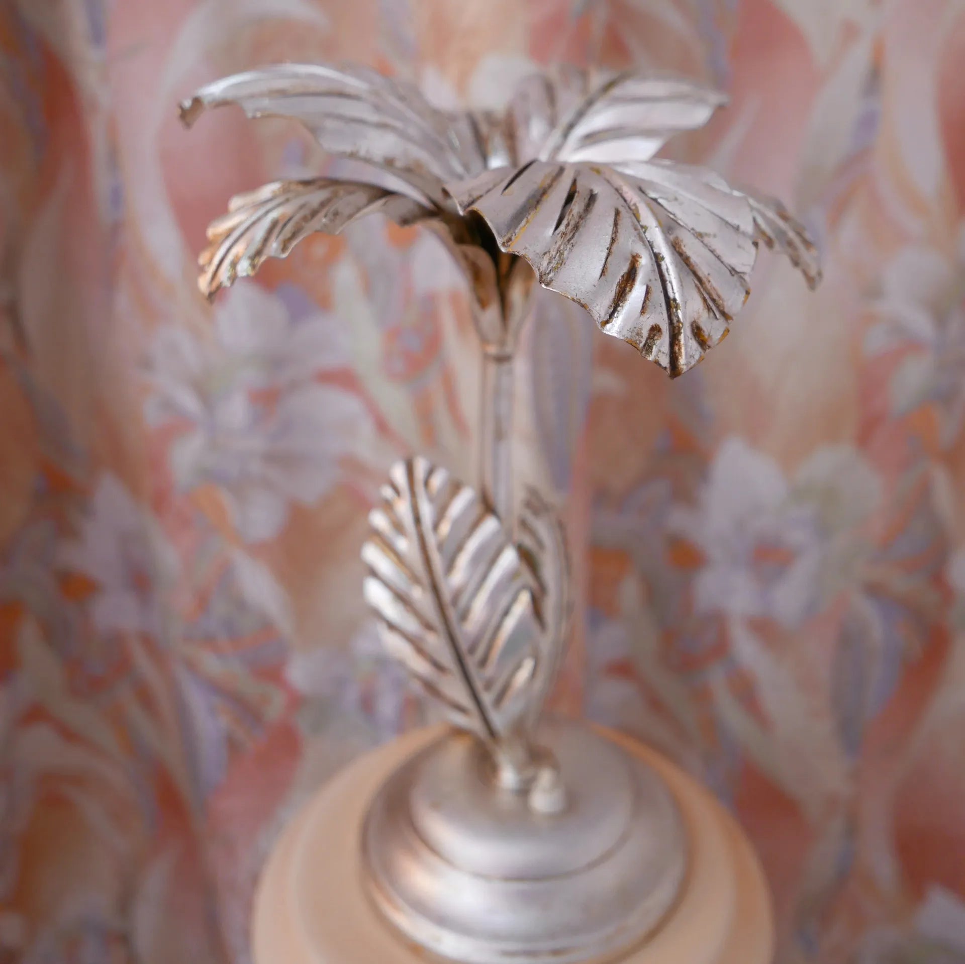 Lampe de table Palmier argent, Design Hollywood Regency, Années 70 - Club Barbara