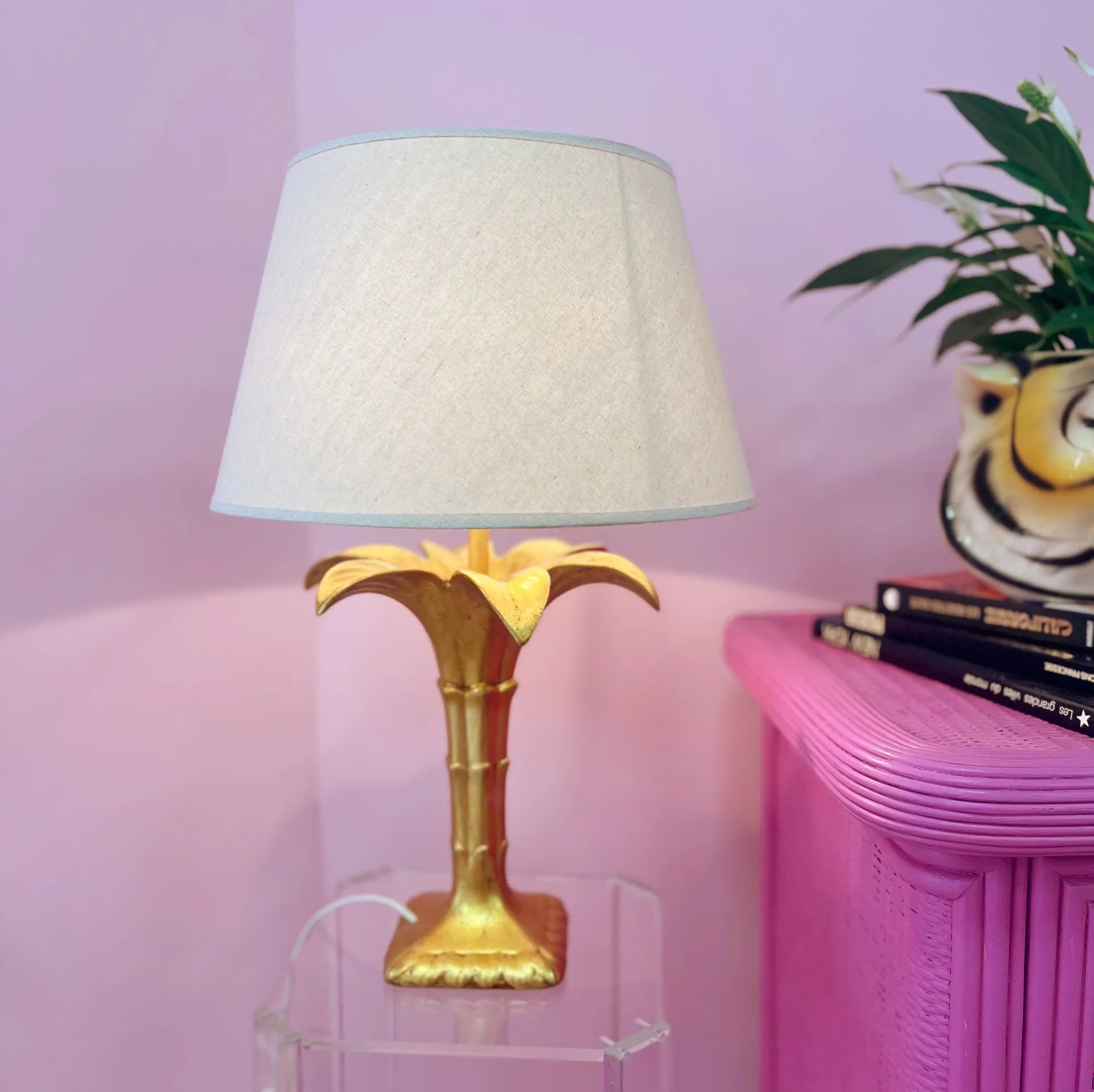 Lampe de table palmier dorée - Club Barbara