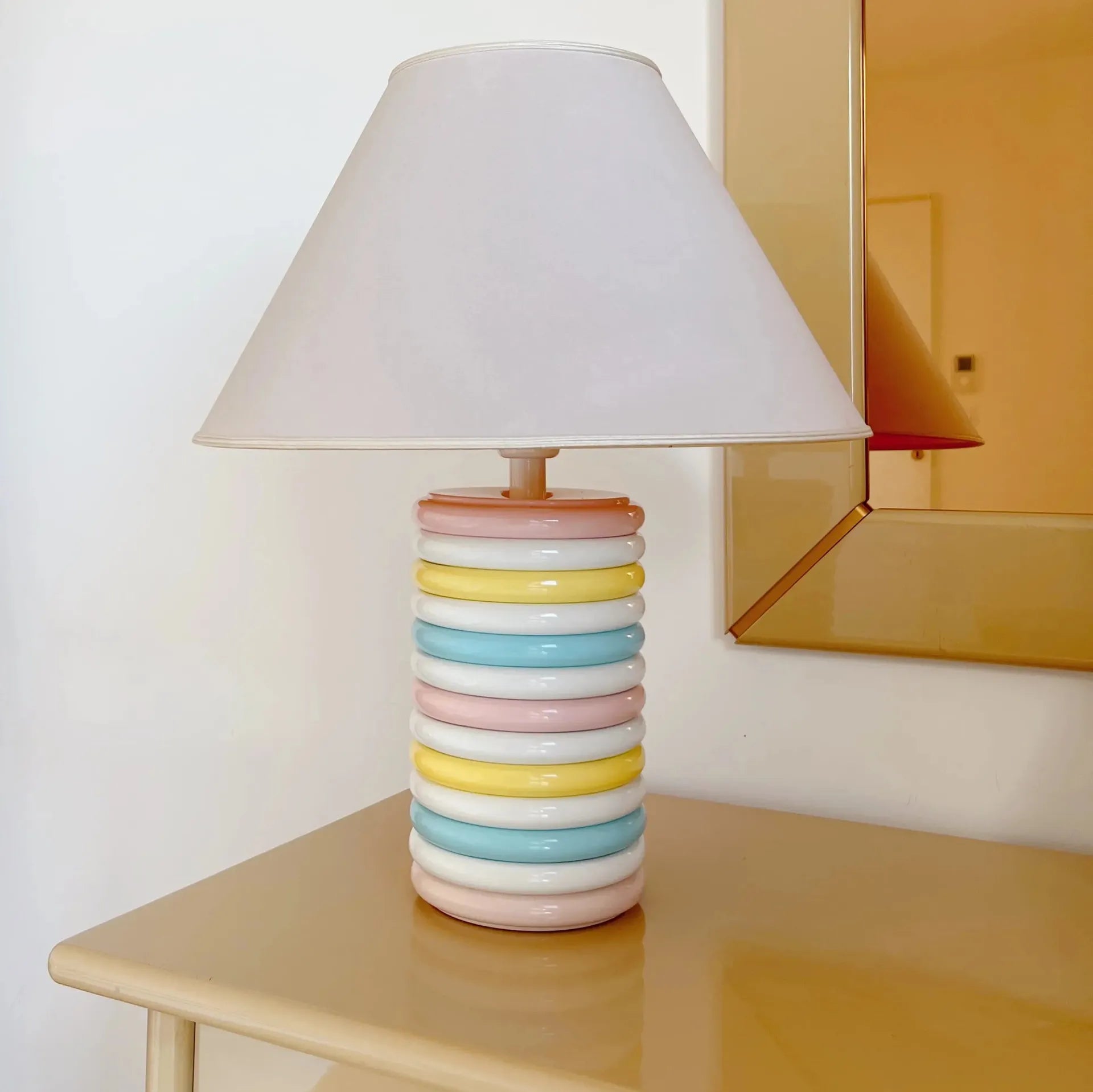 Lampe de table pastel vintage, Antonangeli Milano Italie, années 70, grand modèle - Club Barbara