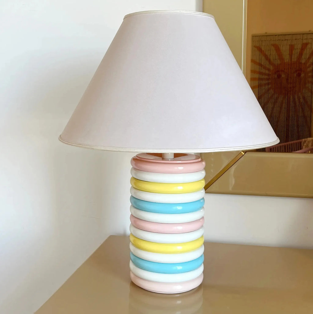 Lampe de table pastel vintage, Antonangeli Milano Italie, années 70, grand modèle - Club Barbara