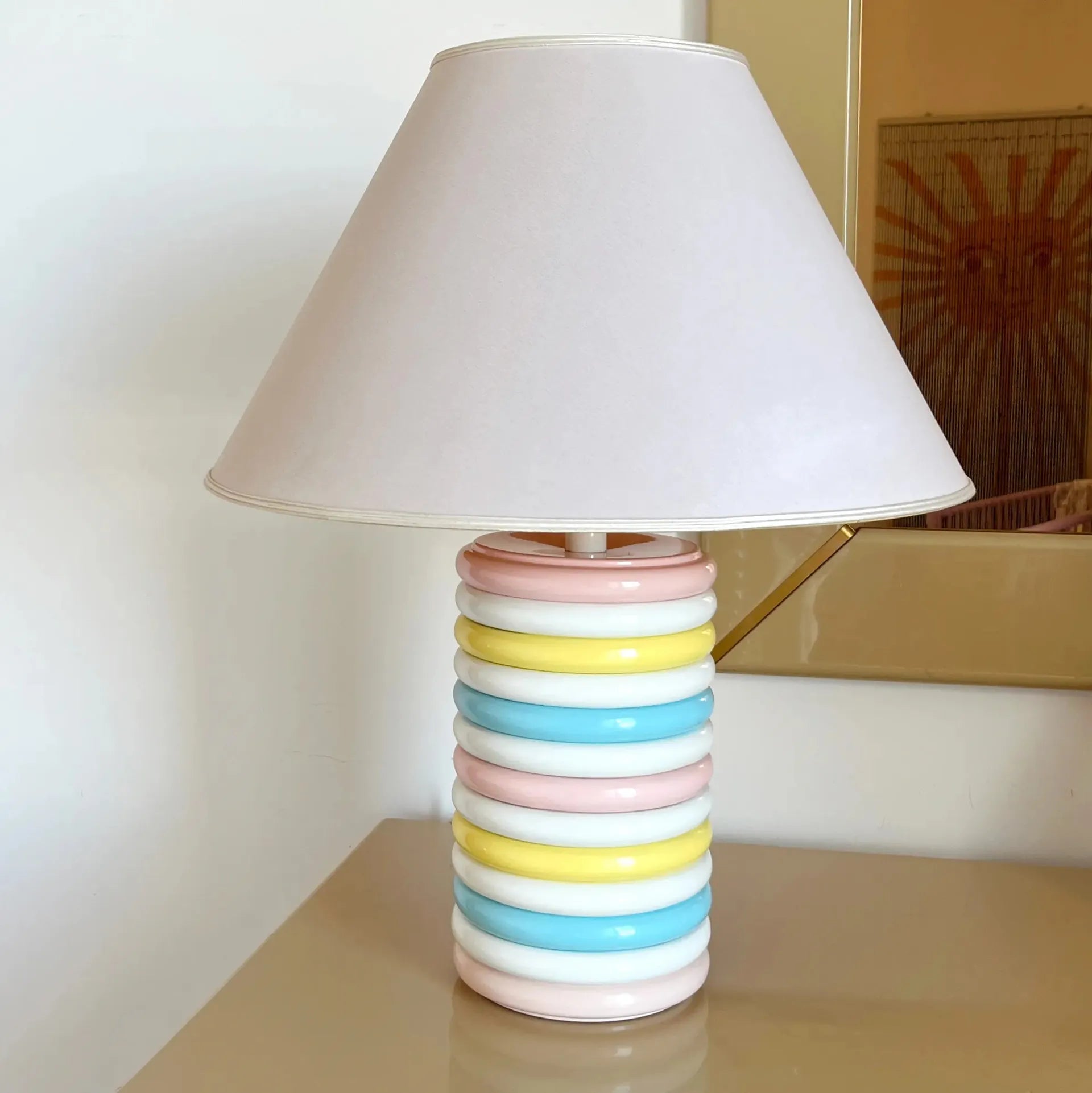 Lampe de table pastel vintage, Antonangeli Milano Italie, années 70, grand modèle - Club Barbara