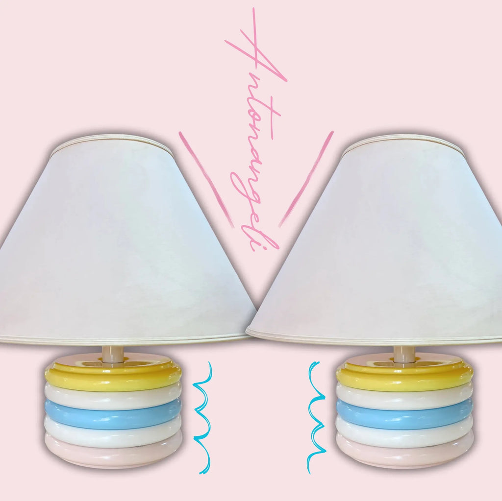 Lampe de table pastel vintage, Antonangeli Milano Italie, années 70, petit modèle - Club Barbara