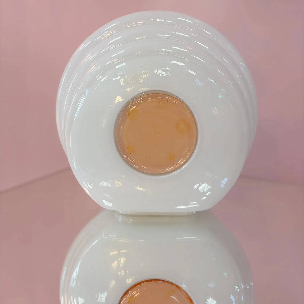 Lampe de table vintage italienne en verre, forme oeuf, années 1980 - Club Barbara
