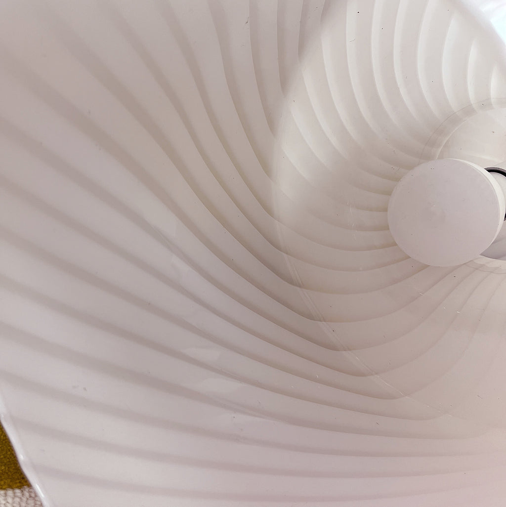 Lampe champignon Murano XL en verre soufflé lattimo torsadé