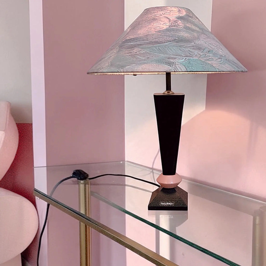 Lampe vintage style Memphis Design, années 80, abat-jour pastel, Bony Design