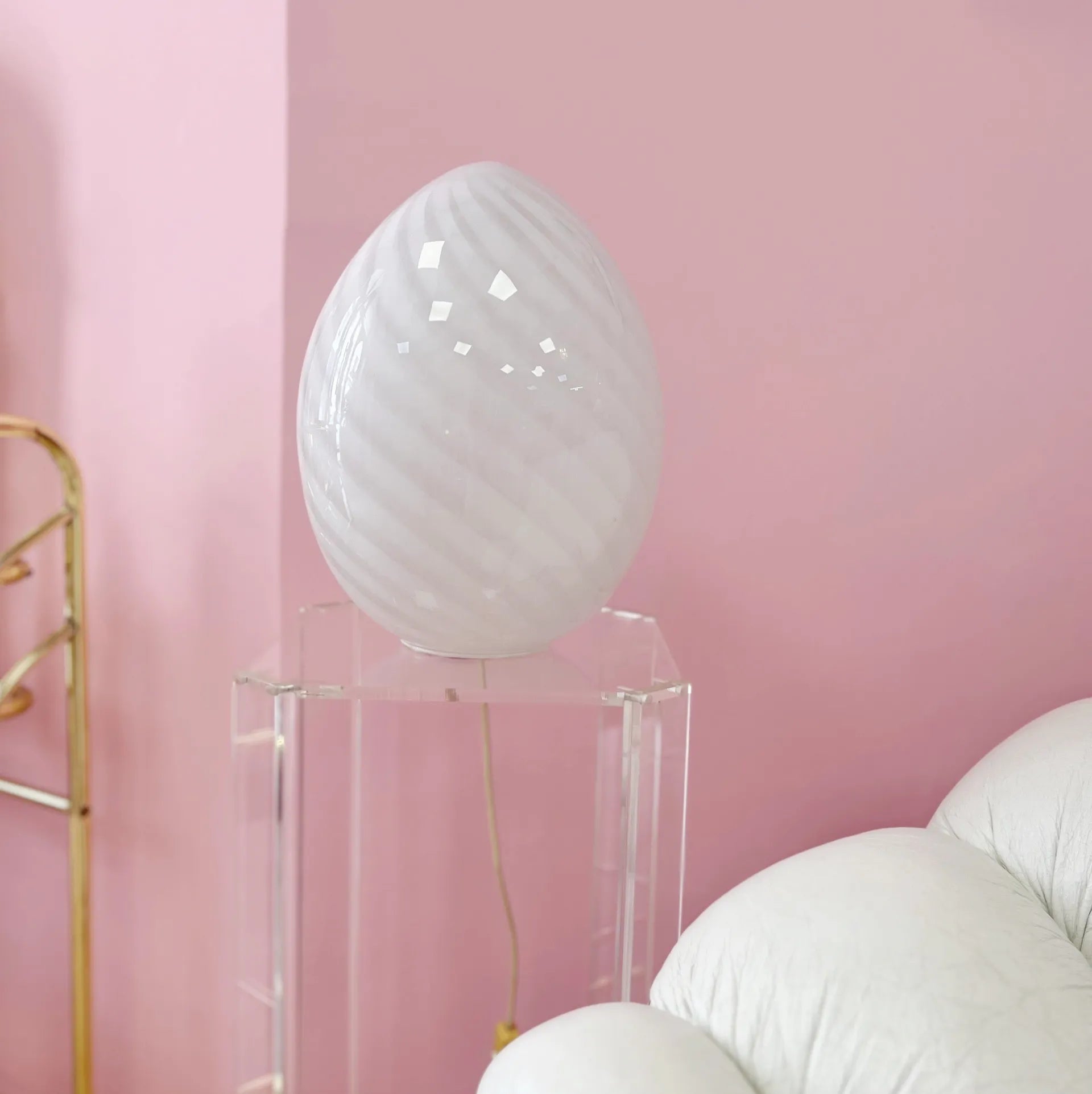 Lampe design œuf Murano - années 70 - Club Barbara
