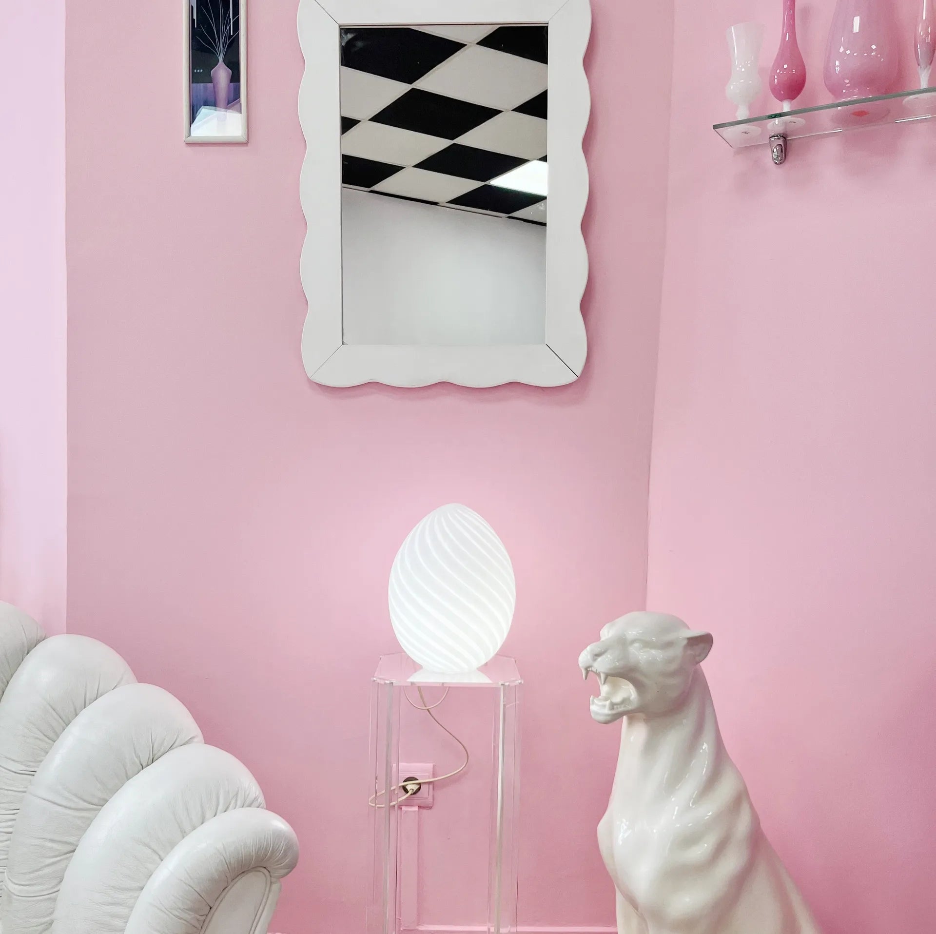 Lampe design œuf Murano - années 70 - Club Barbara