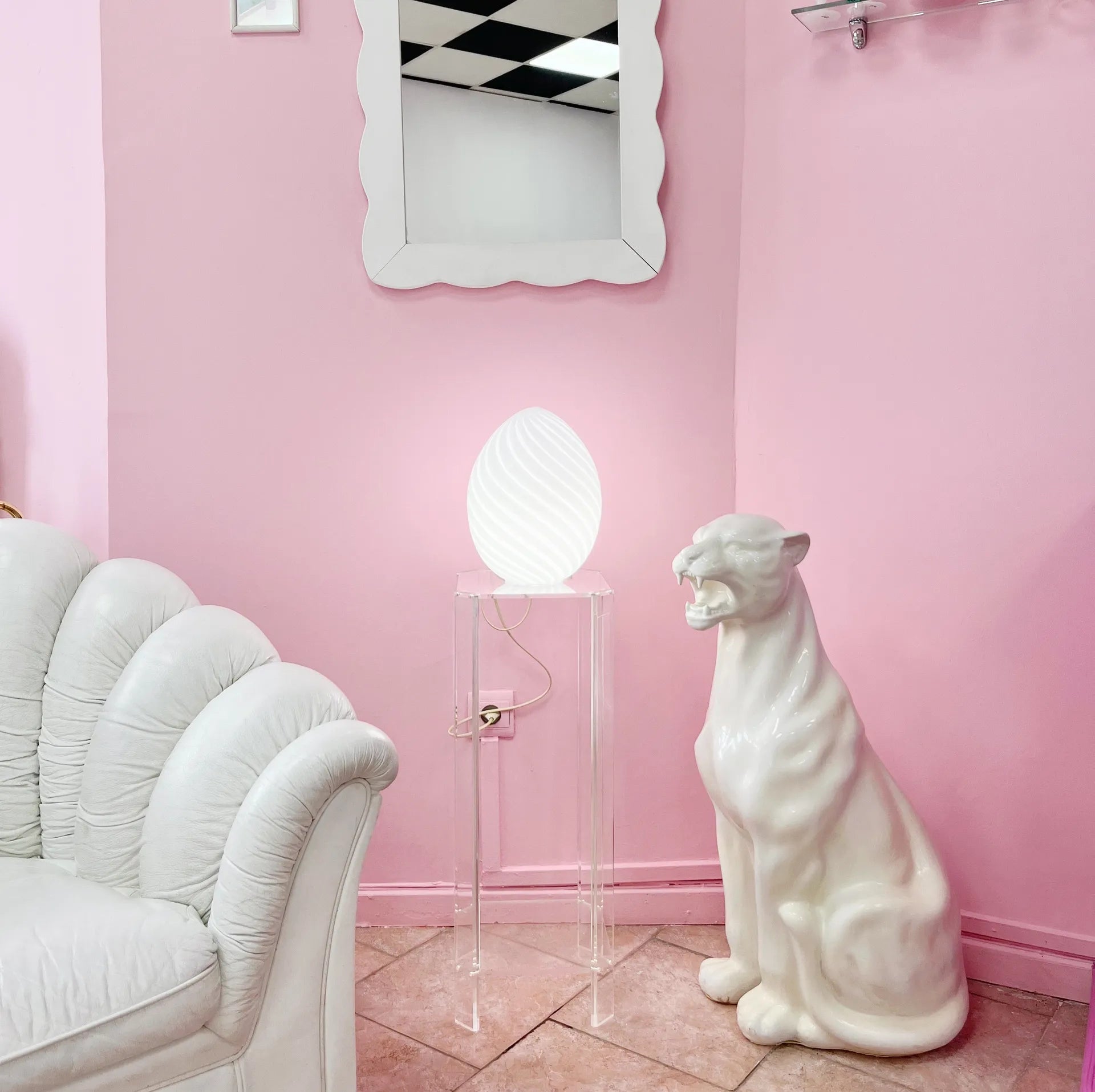 Lampe design œuf Murano - années 70 - Club Barbara