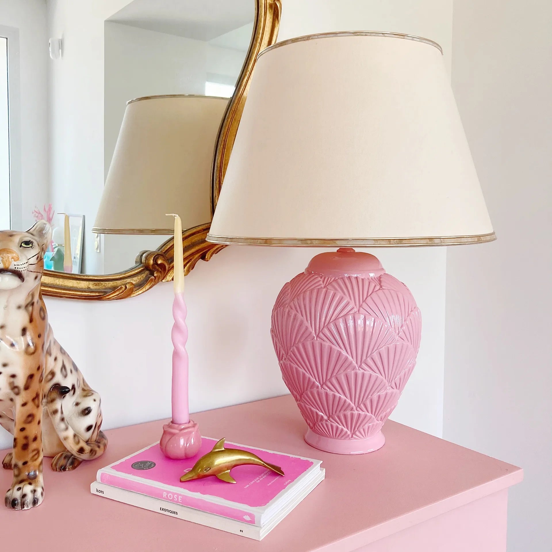 Lampe en céramique coquillages vintage - Club Barbara