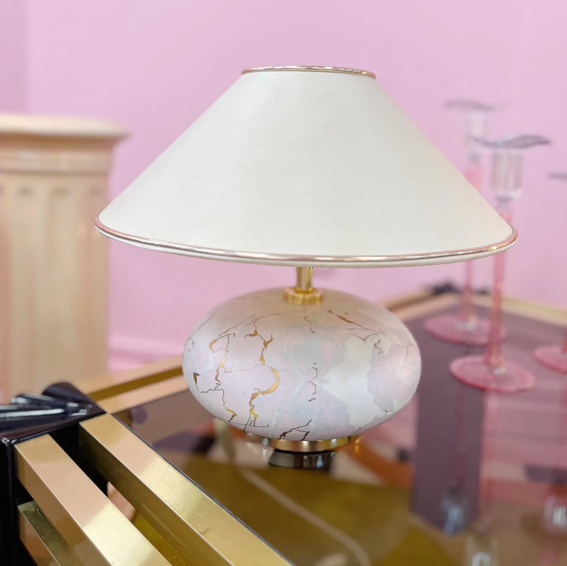Lampe en Céramique Pastel – Années 80 - Club Barbara