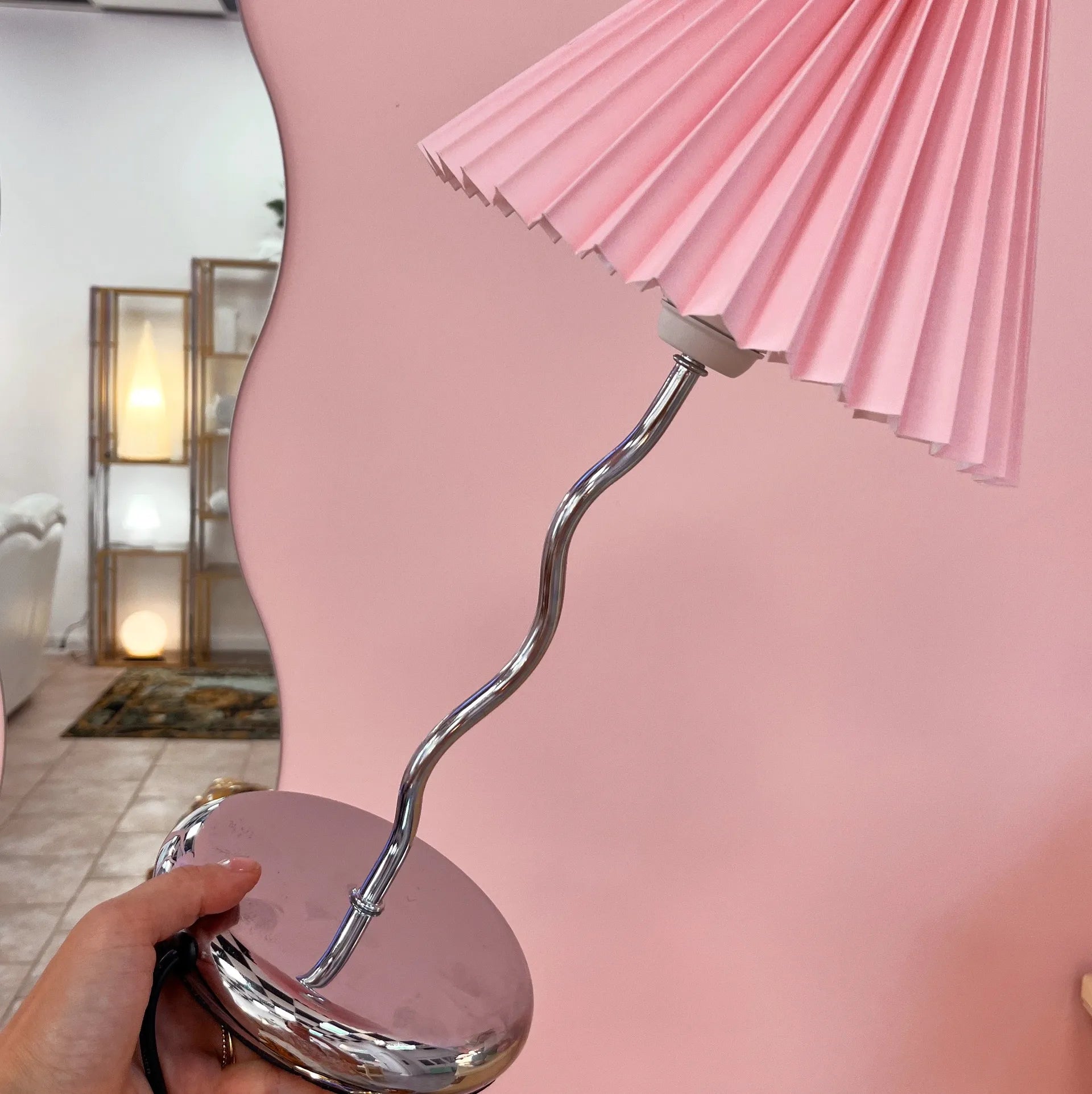 Lampe en Métal Chromé – Années 80 - Club Barbara