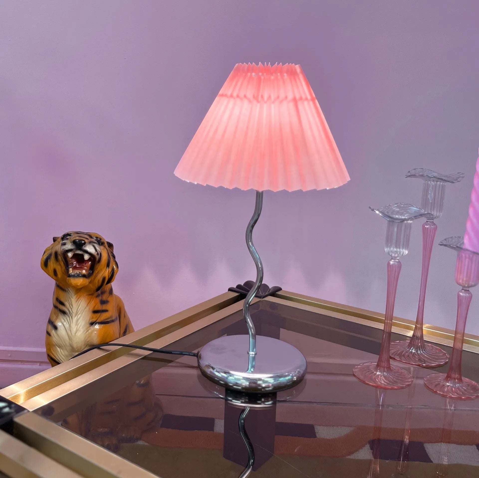 Lampe en Métal Chromé – Années 80 - Club Barbara