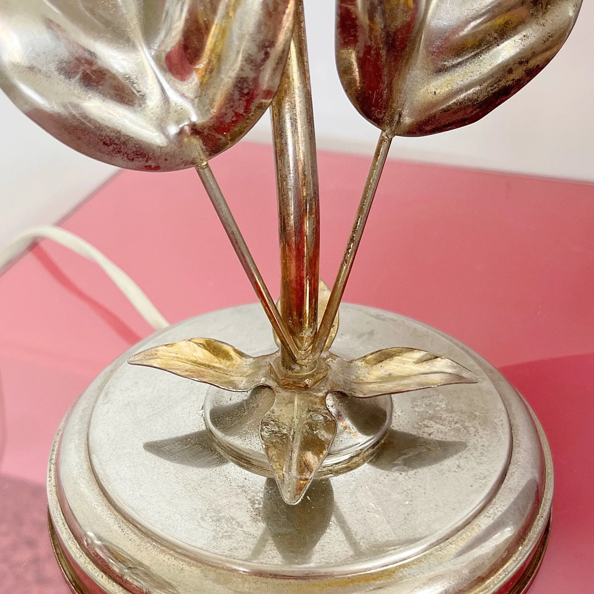 Lampe feuilles laiton vintage - Club Barbara