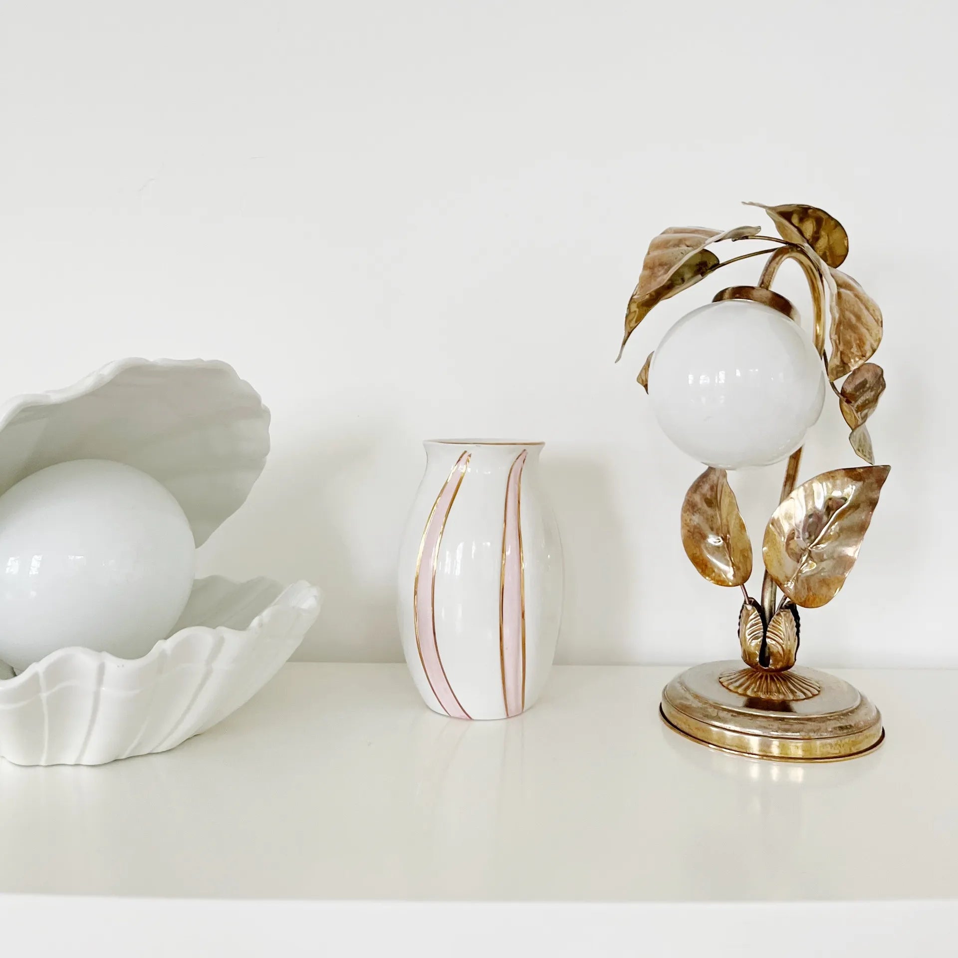 Lampe feuilles laiton vintage - Club Barbara