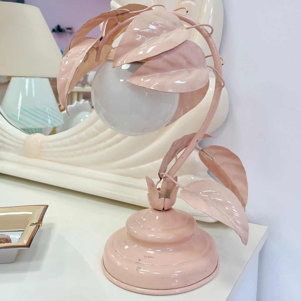 Lampe feuilles metal rosé vintage - Club Barbara