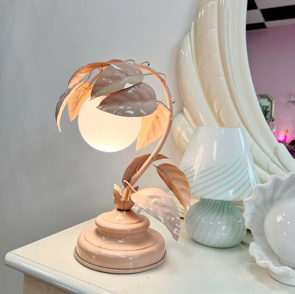 Lampe feuilles metal rosé vintage - Club Barbara