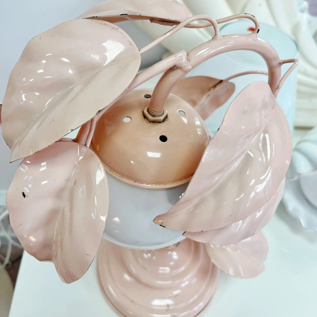 Lampe feuilles metal rosé vintage - Club Barbara