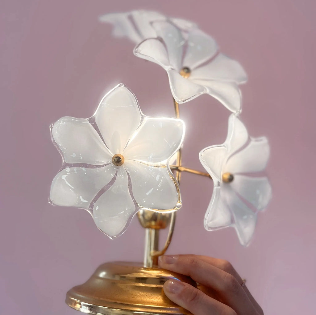 Lampe Fiore Opalino Murano, Italie, années 70 - Club Barbara