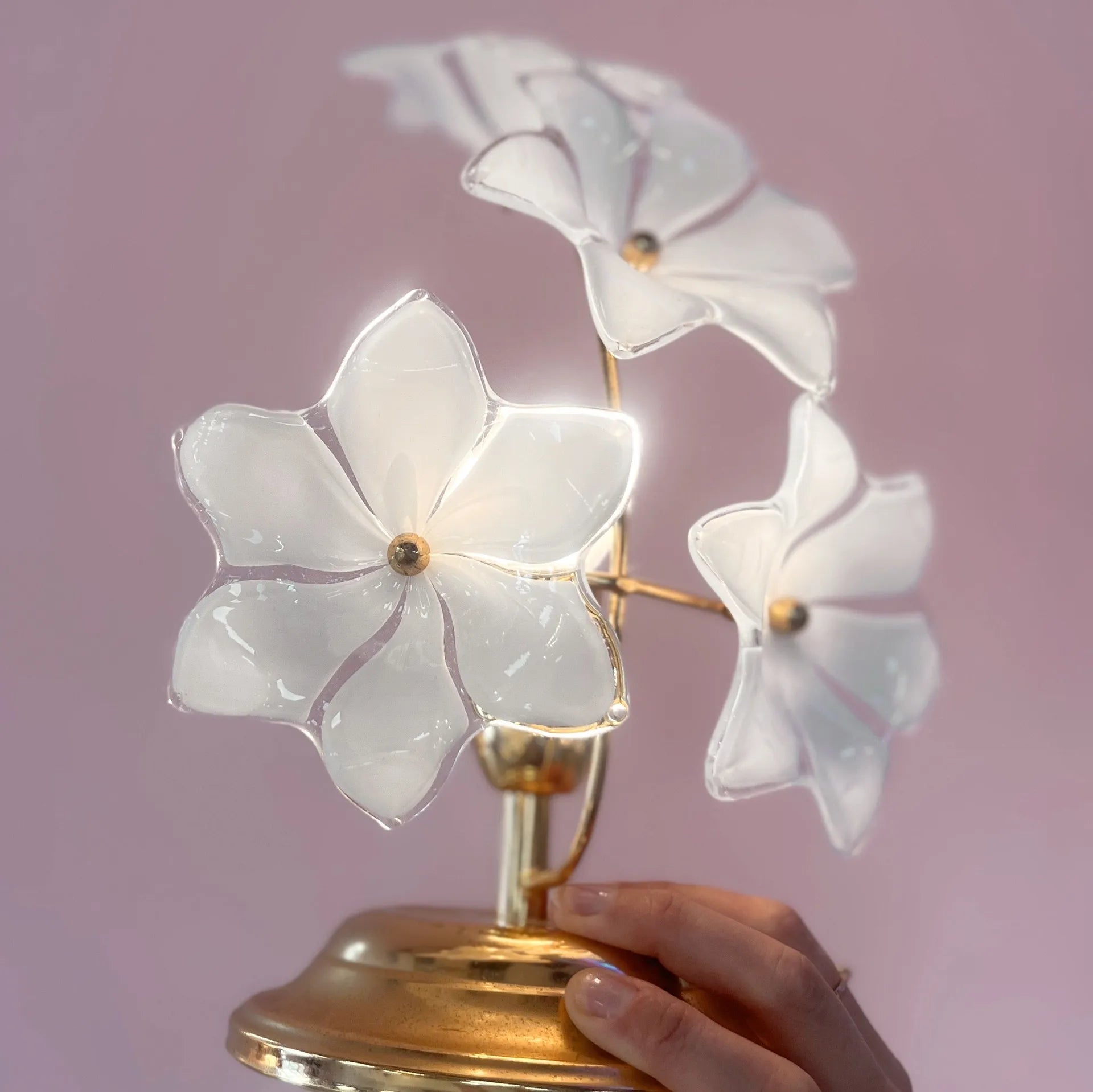 Lampe Fiore Opalino Murano, Italie, années 70 - Club Barbara