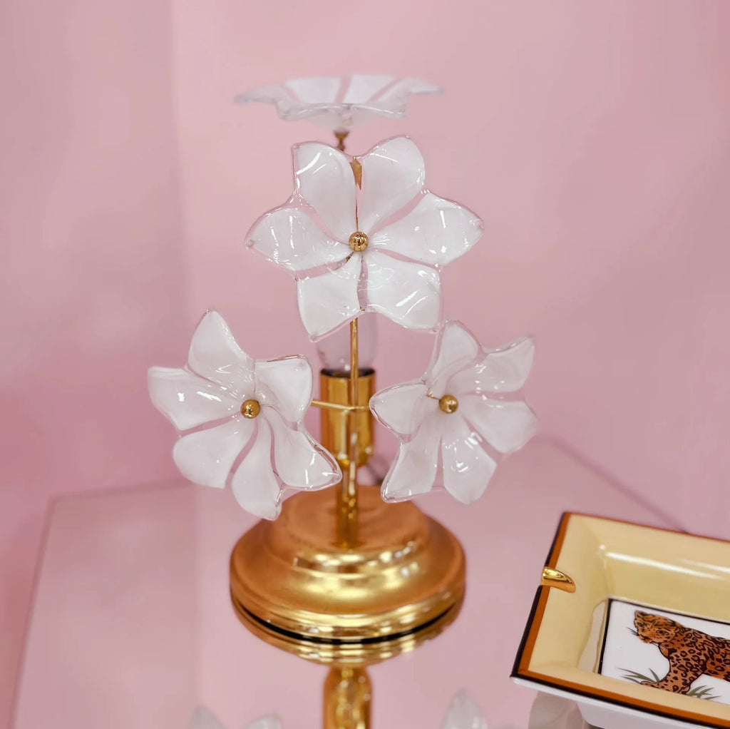 Lampe Fiore Opalino Murano, Italie, années 70 - Club Barbara