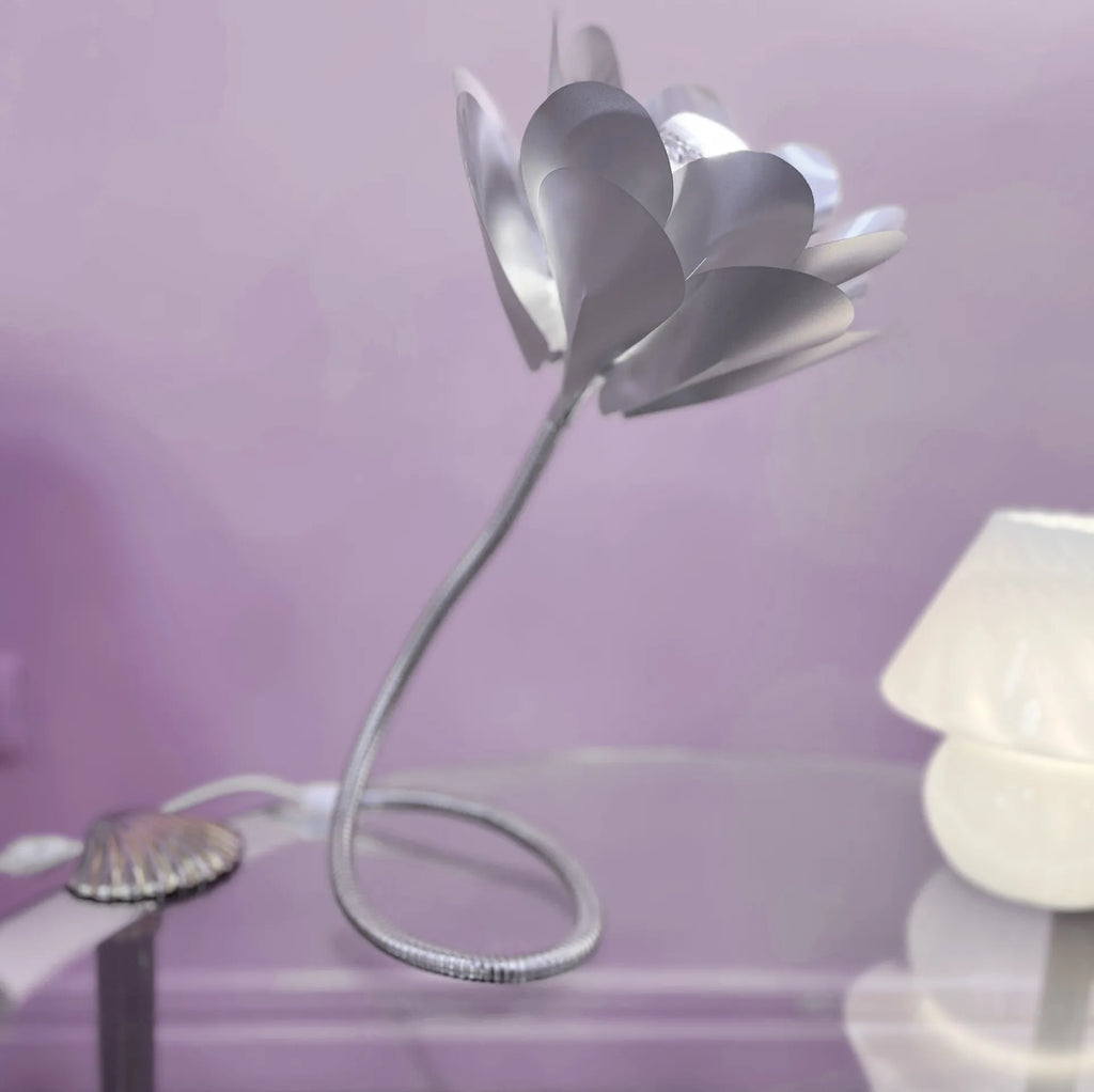 Lampe Fleur Chromée Vintage – Années 80 - Club Barbara