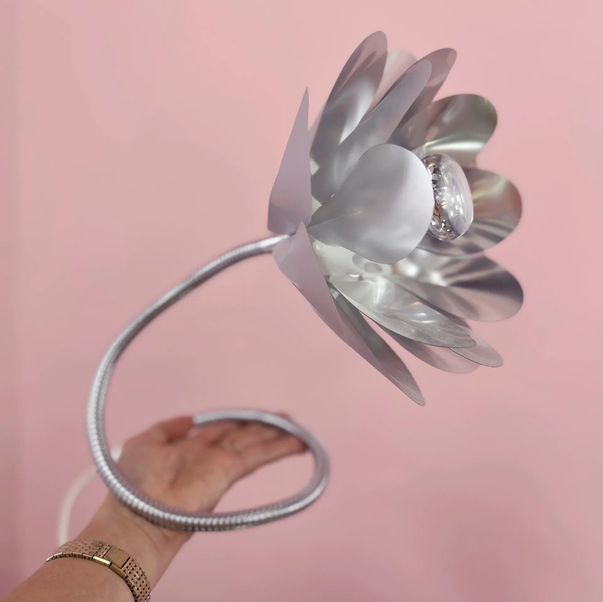 Lampe Fleur Chromée Vintage – Années 80 - Club Barbara