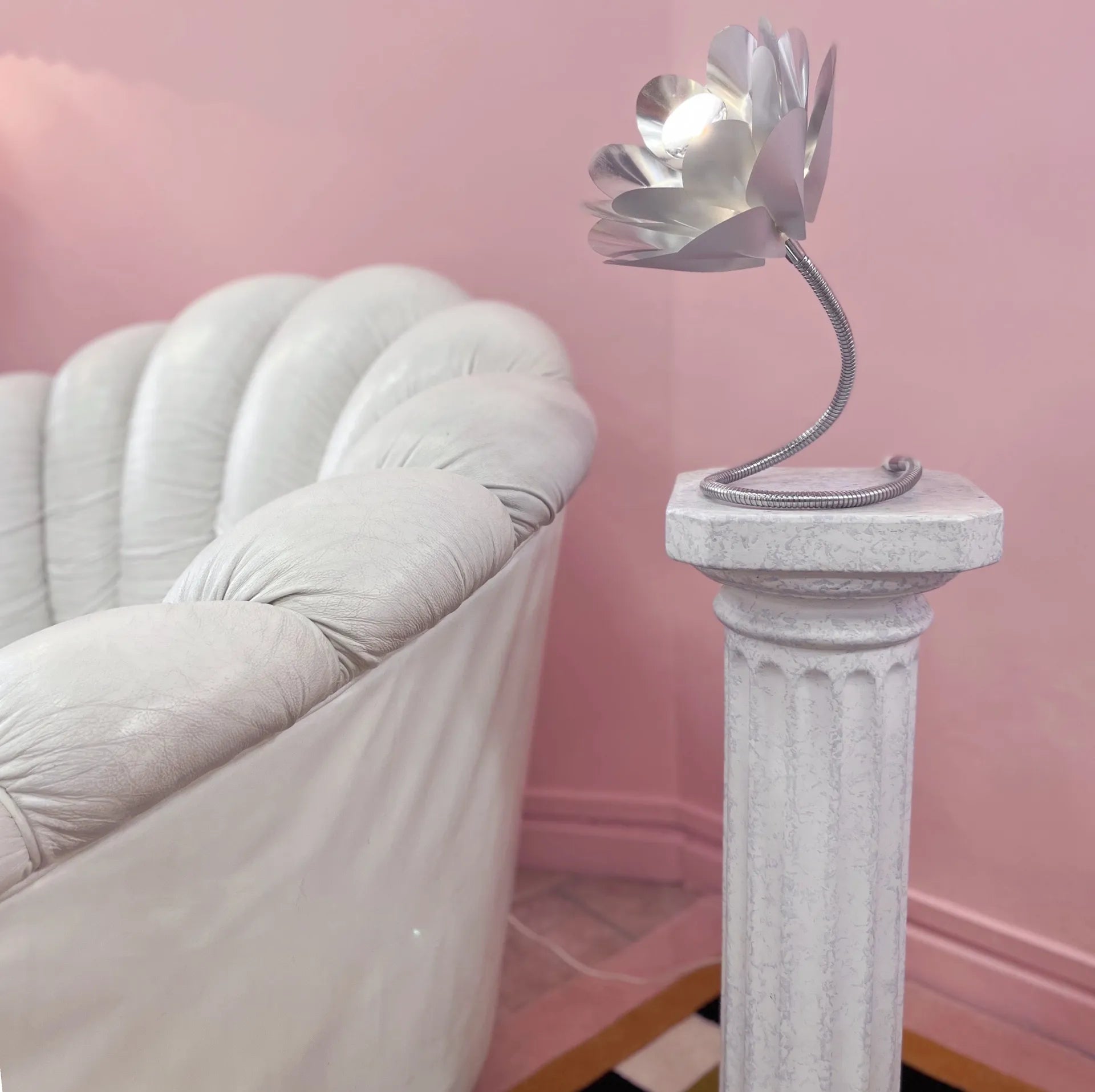 Lampe Fleur Chromée Vintage – Années 80 - Club Barbara