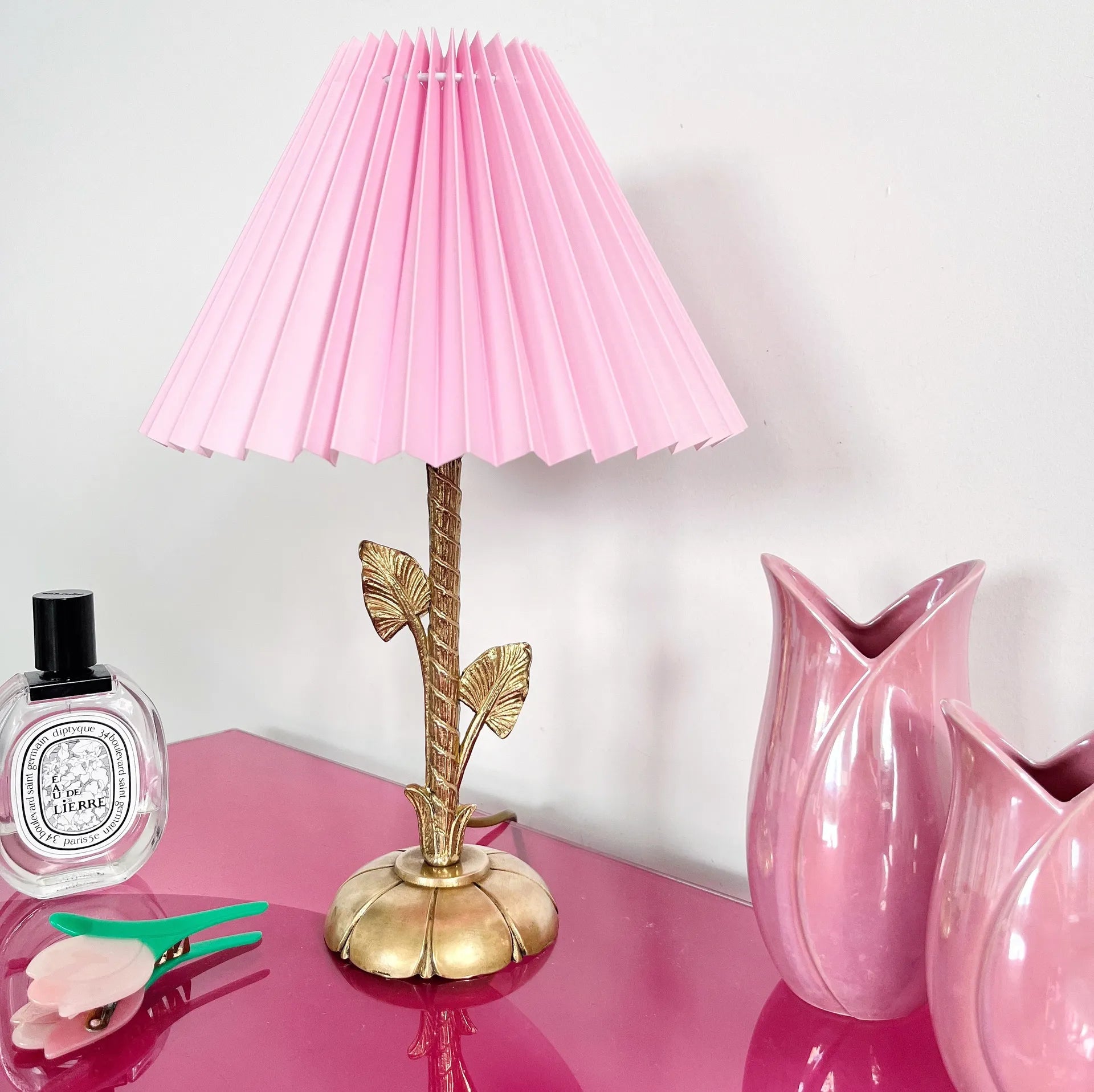 Lampe fleur laiton 70s - Club Barbara