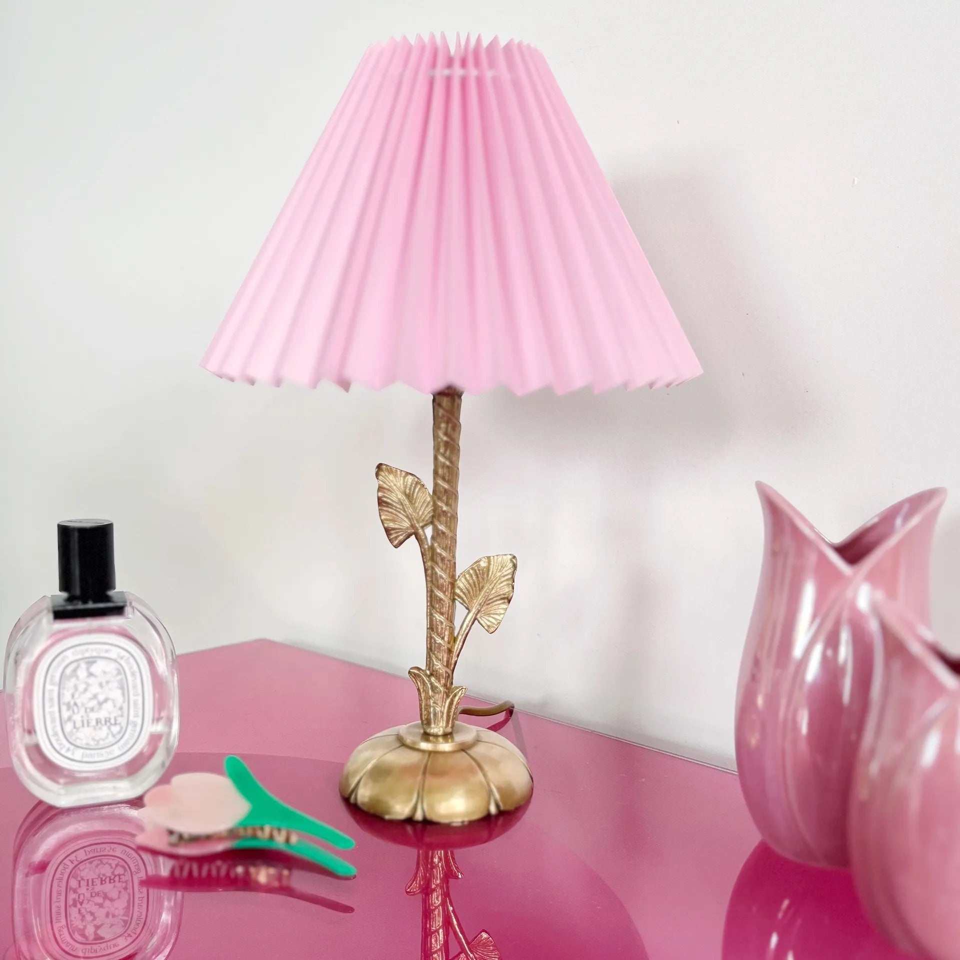 Lampe fleur laiton 70s - Club Barbara