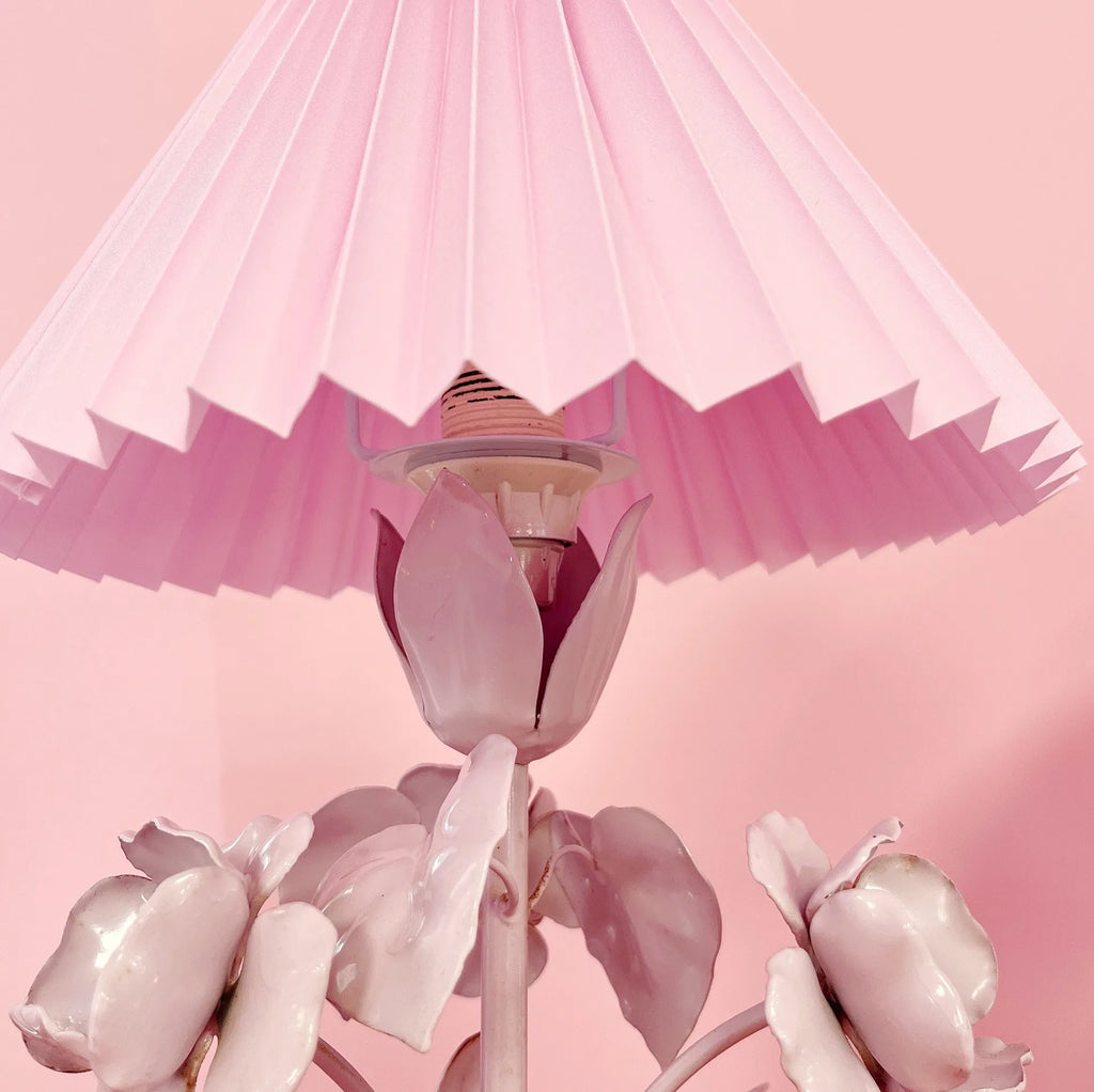 Lampe florale rose 70s - Club Barbara