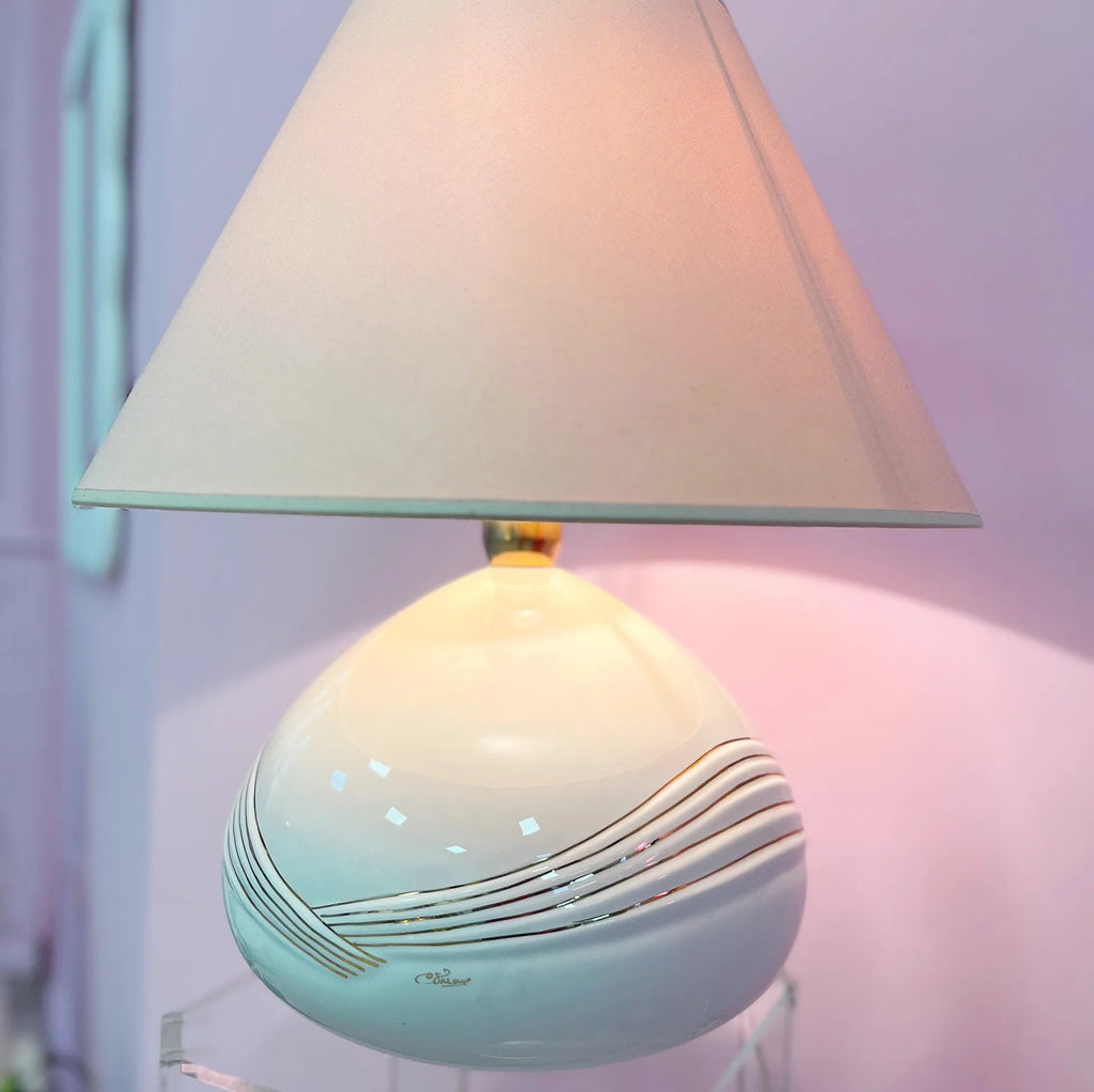 Lampe gold vintage céramique italienne - Club Barbara