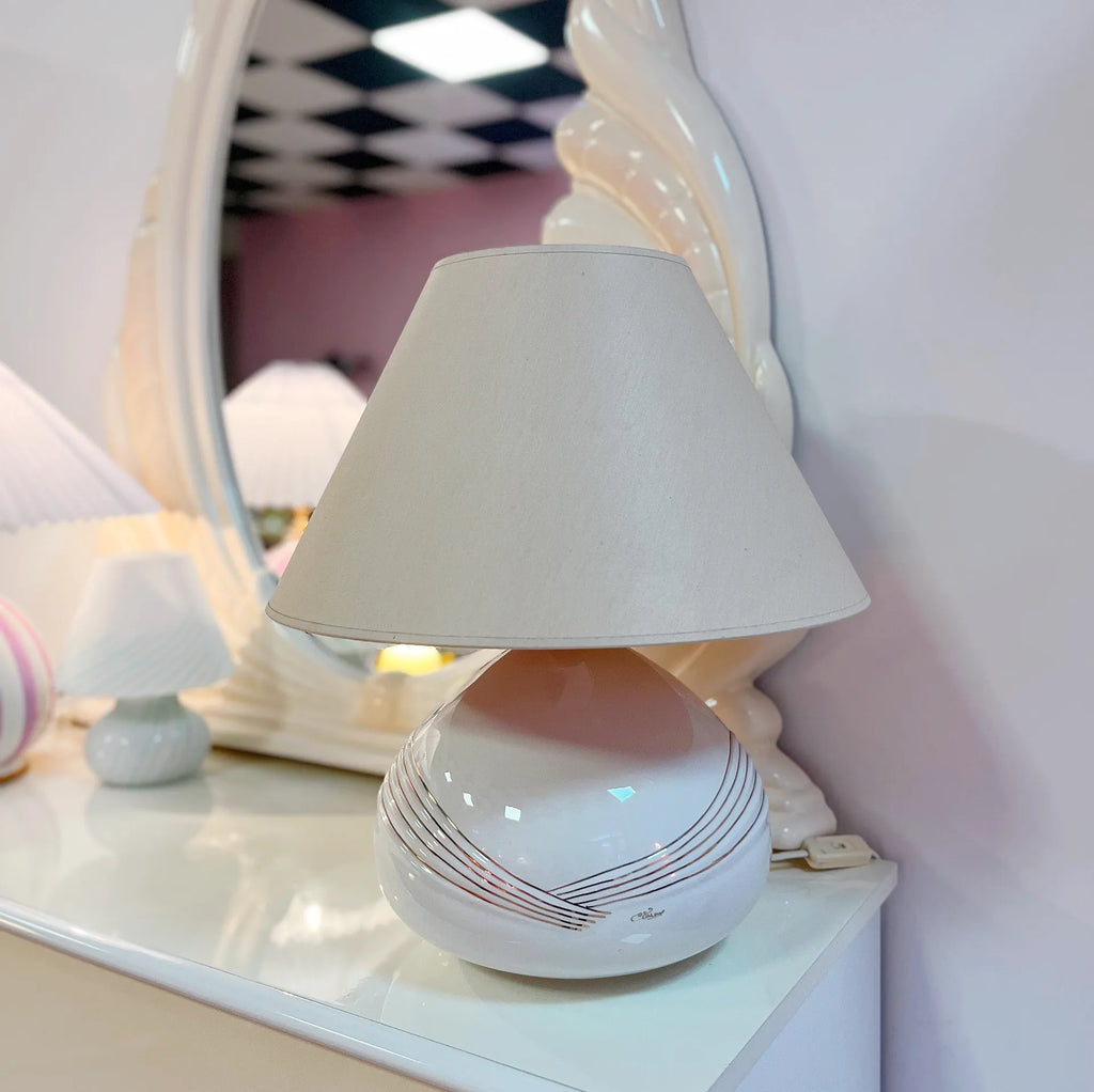 Lampe gold vintage céramique italienne - Club Barbara