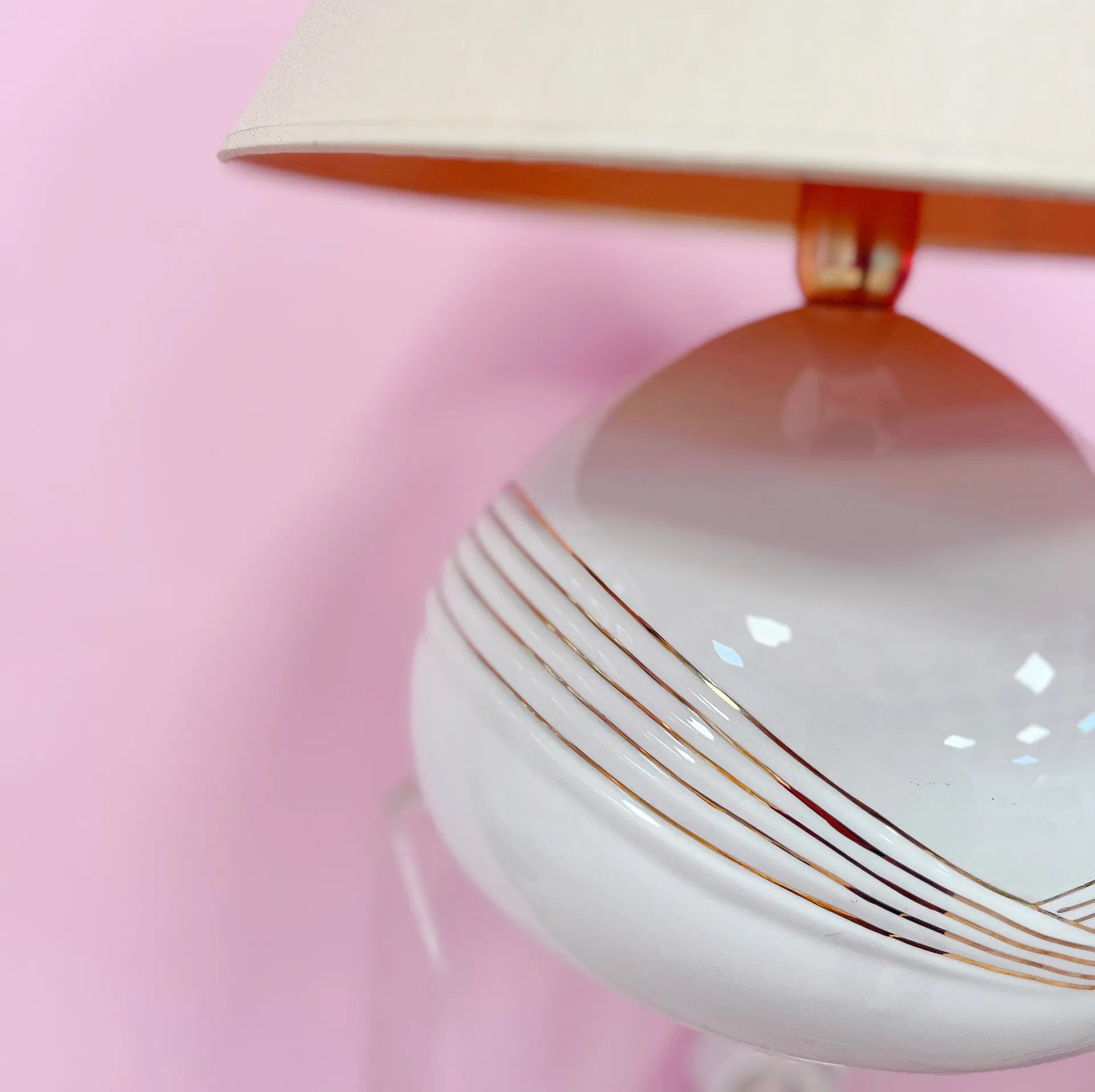 Lampe gold vintage céramique italienne - Club Barbara