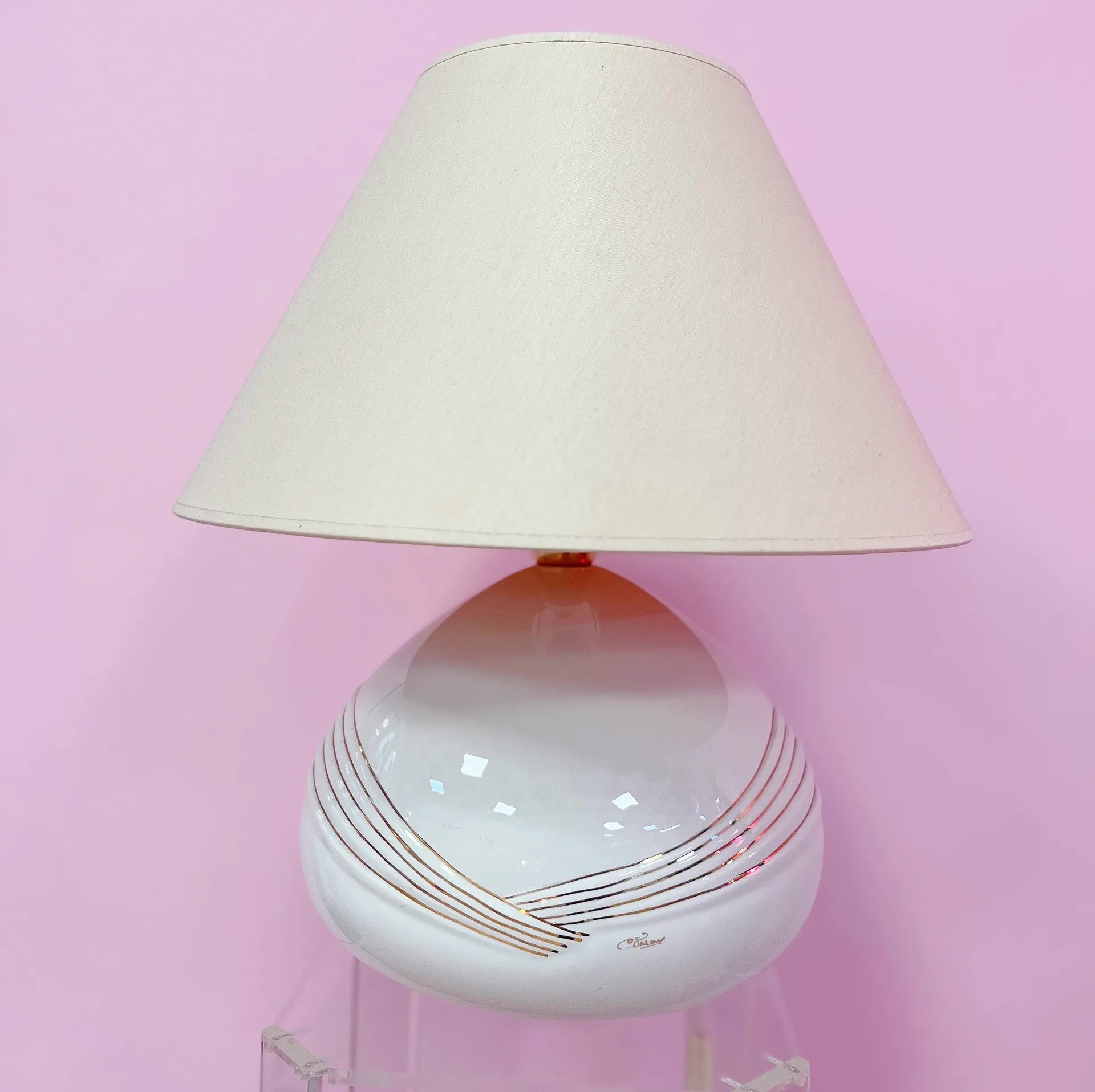 Lampe gold vintage céramique italienne - Club Barbara