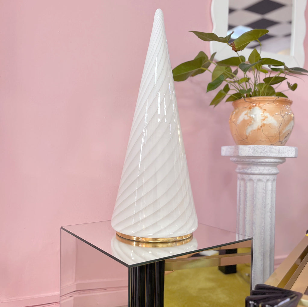 Lampe conique en verre de Murano, Italie, années 70