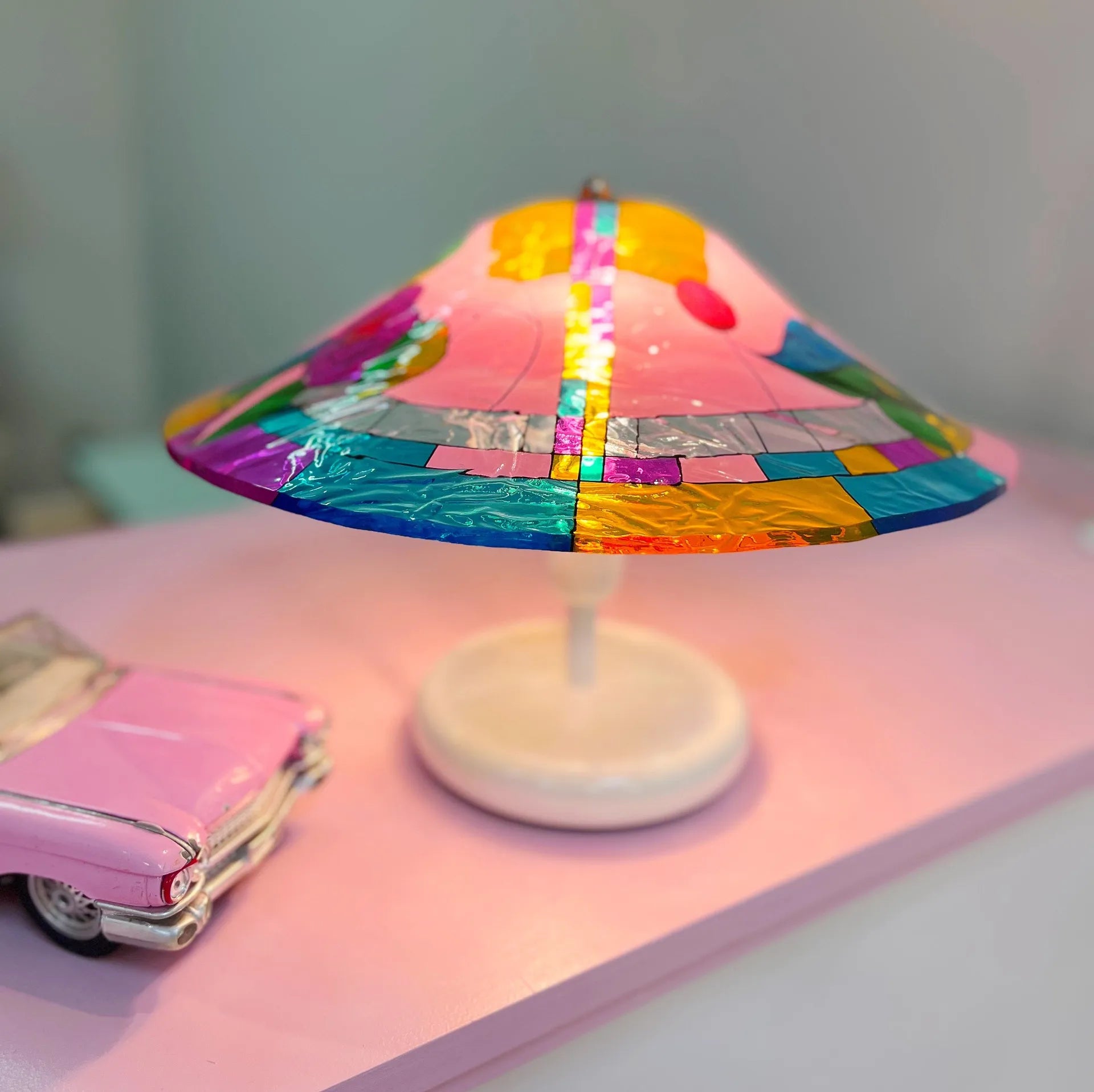 Lampe italienne multicolore, Toffoli, années 80 - Club Barbara