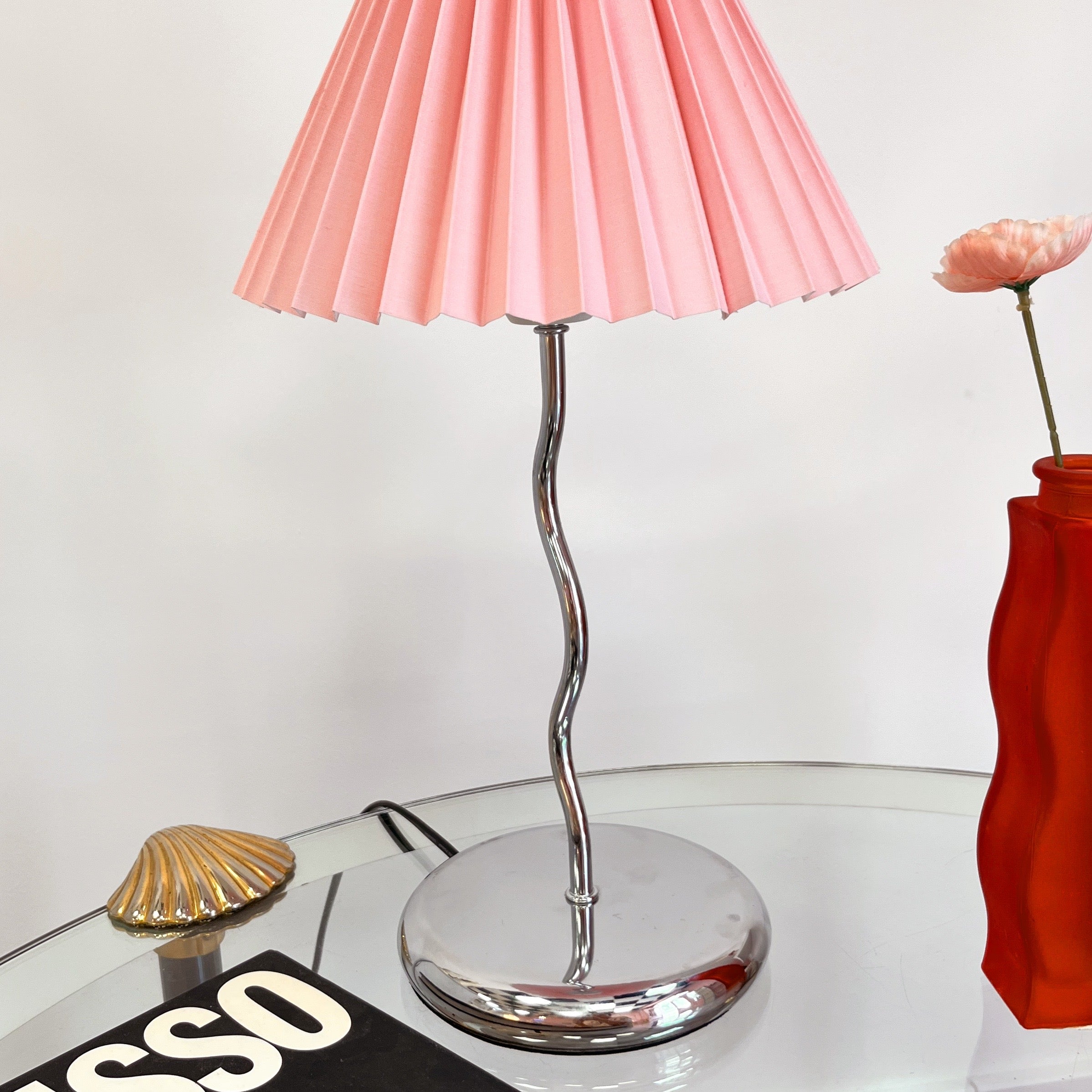 Chromed Metal Lamp - 1980s