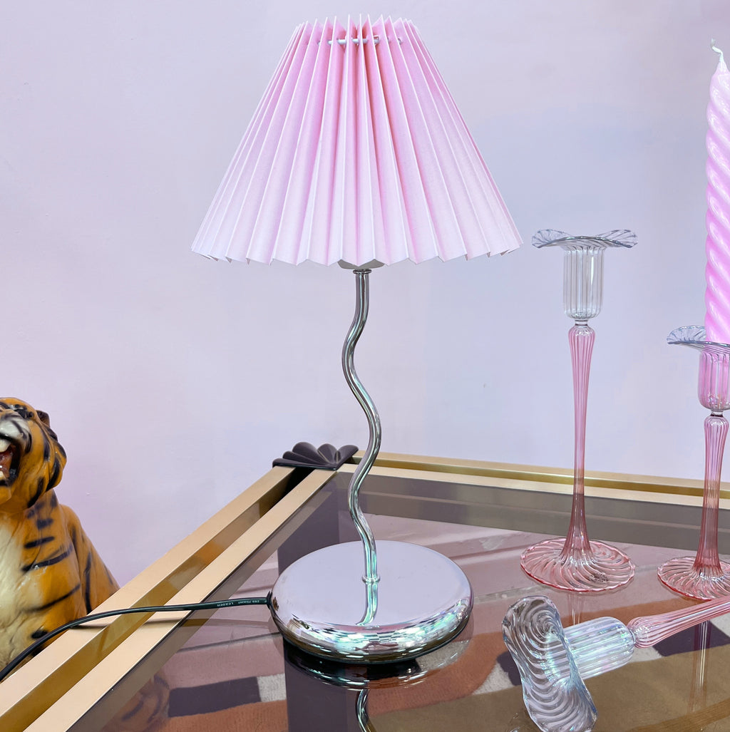Chromed Metal Lamp - 1980s