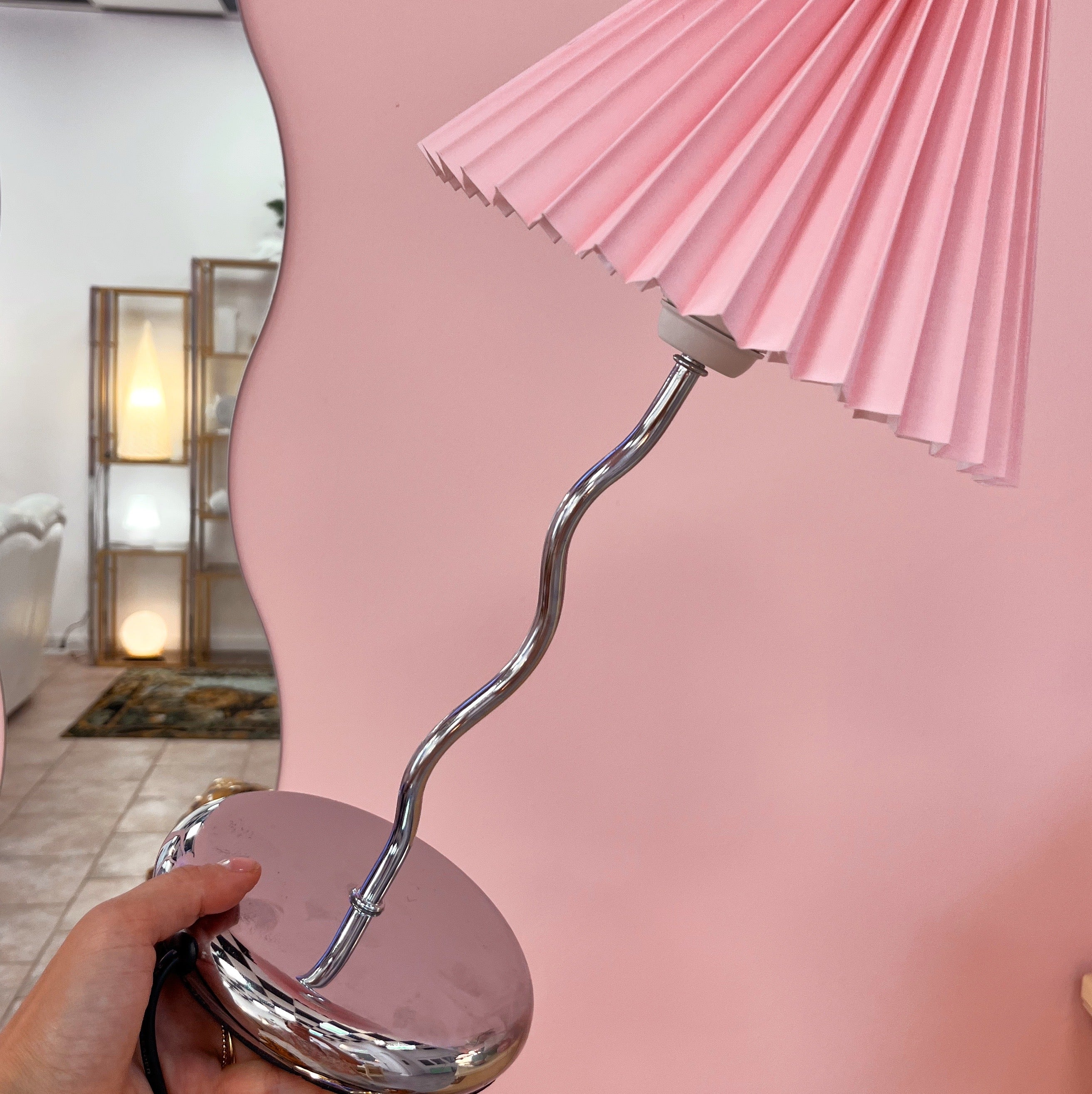 Chromed Metal Lamp - 1980s