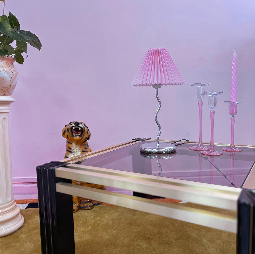 Chromed Metal Lamp - 1980s