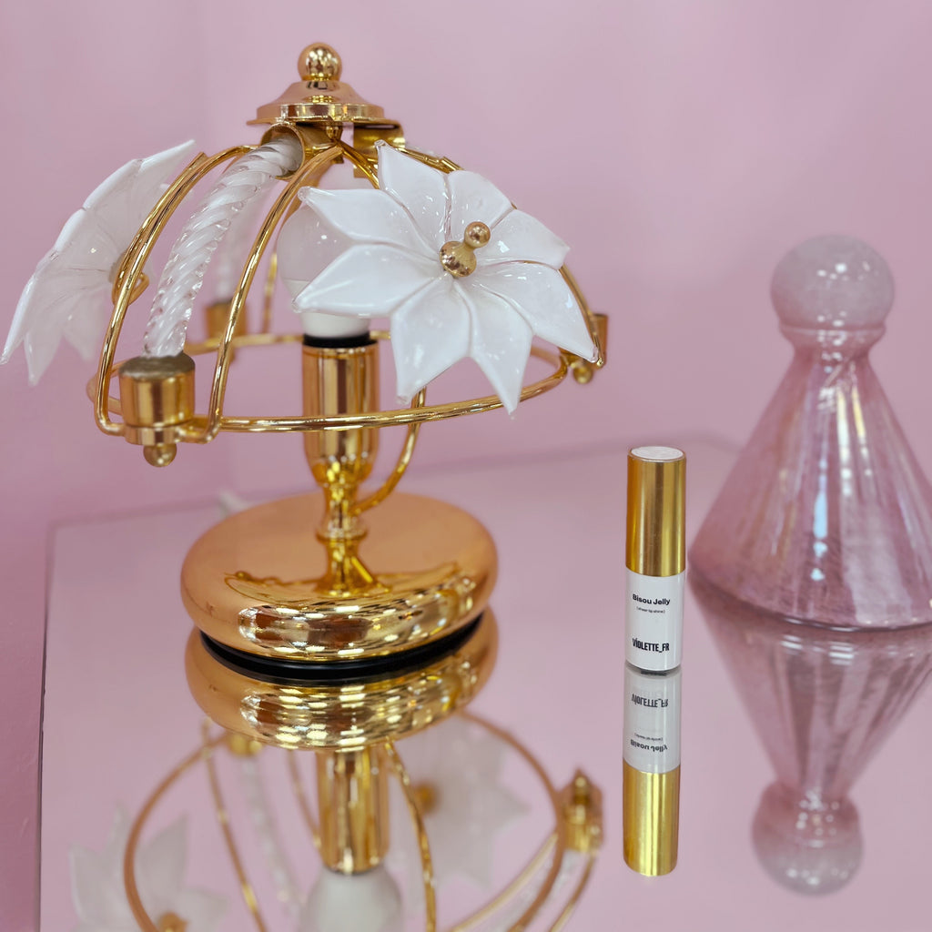 Lampe fleurs en laiton & verre de Murano ritòrto, Italie, 1970–80