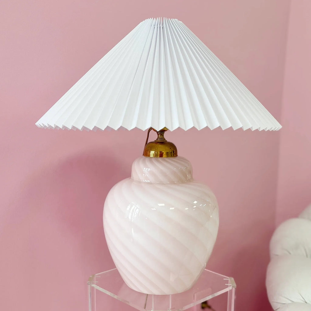 Lampe Murano rose double feu, Italie 80 - Club Barbara